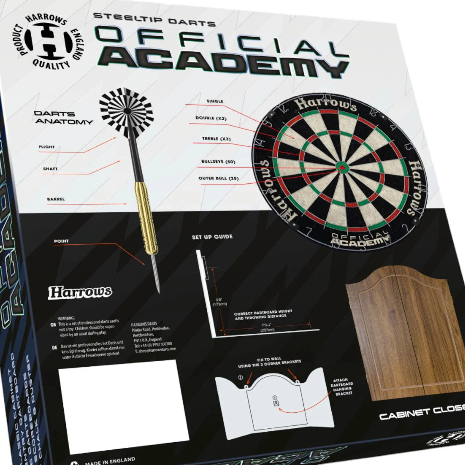 Harrows Official Academy Dartboard & Cabinet Starter Set - Image 3