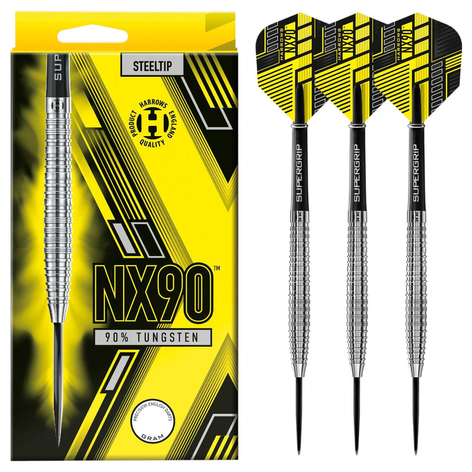 Harrows NX90 Tapered 90% Tungsten 24g Steel-Tip Darts