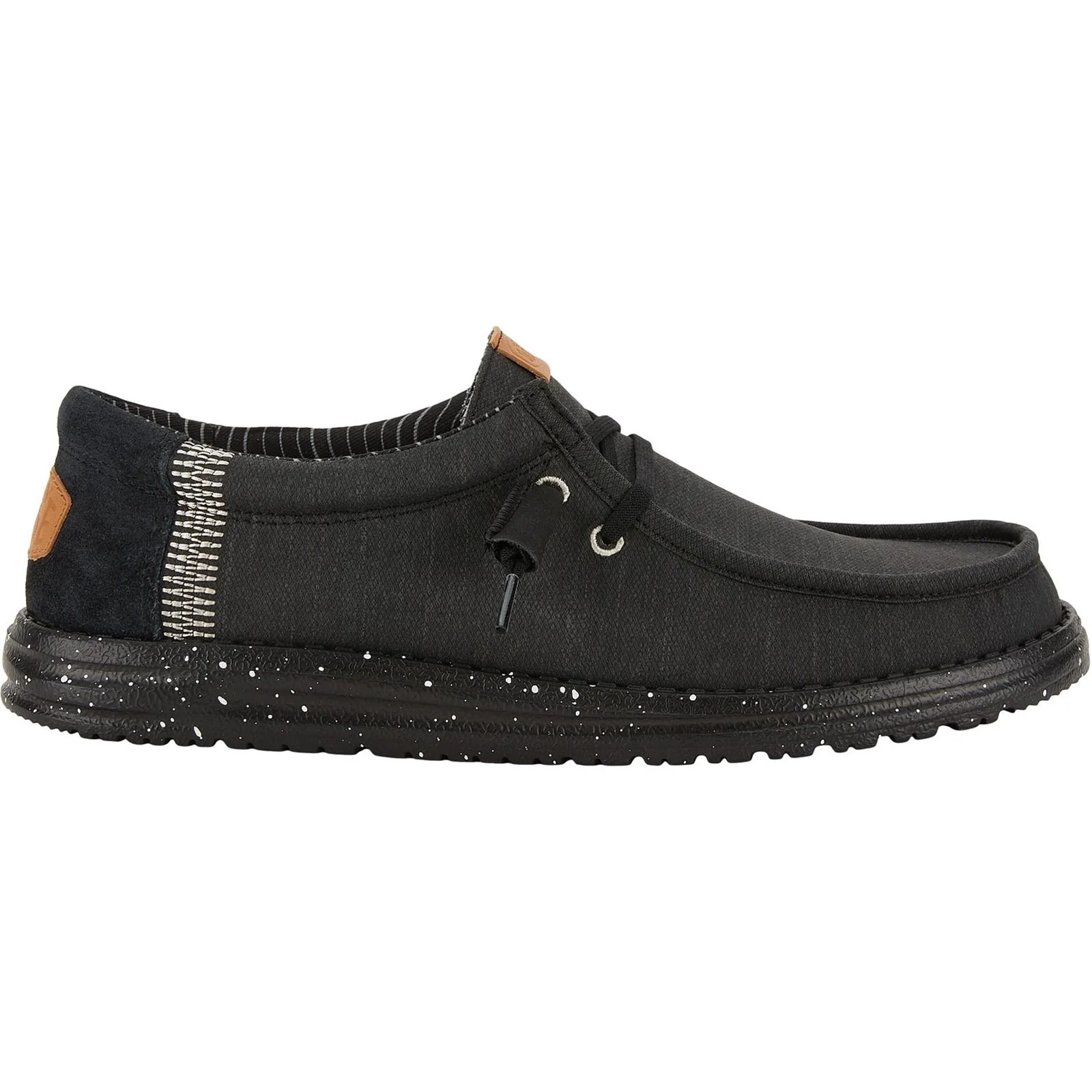 HEYDUDE Mens Wally Elevated Basics Shoes Black