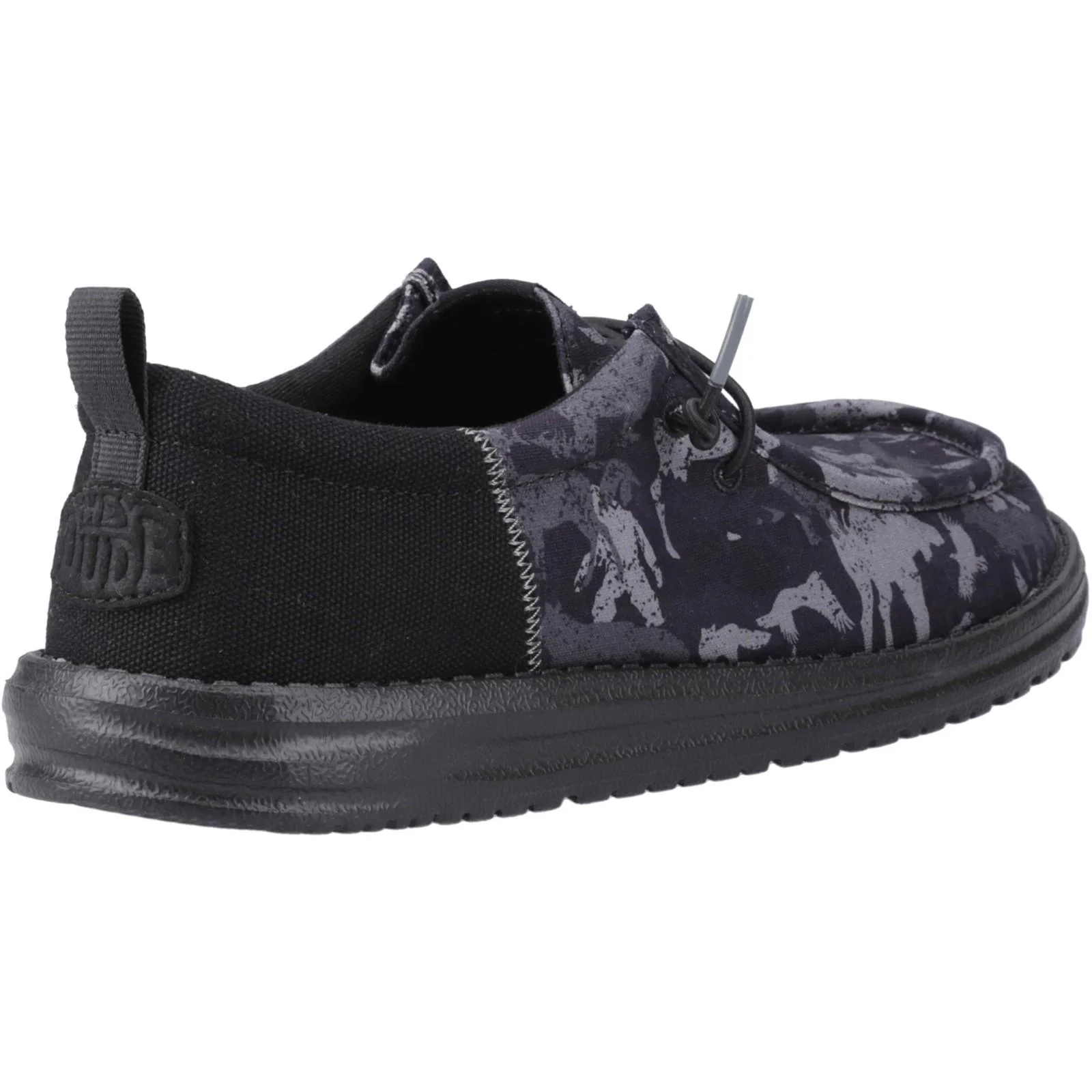HEYDUDE Mens Wally Funk Hunt Camo Shoes Black - Image 4