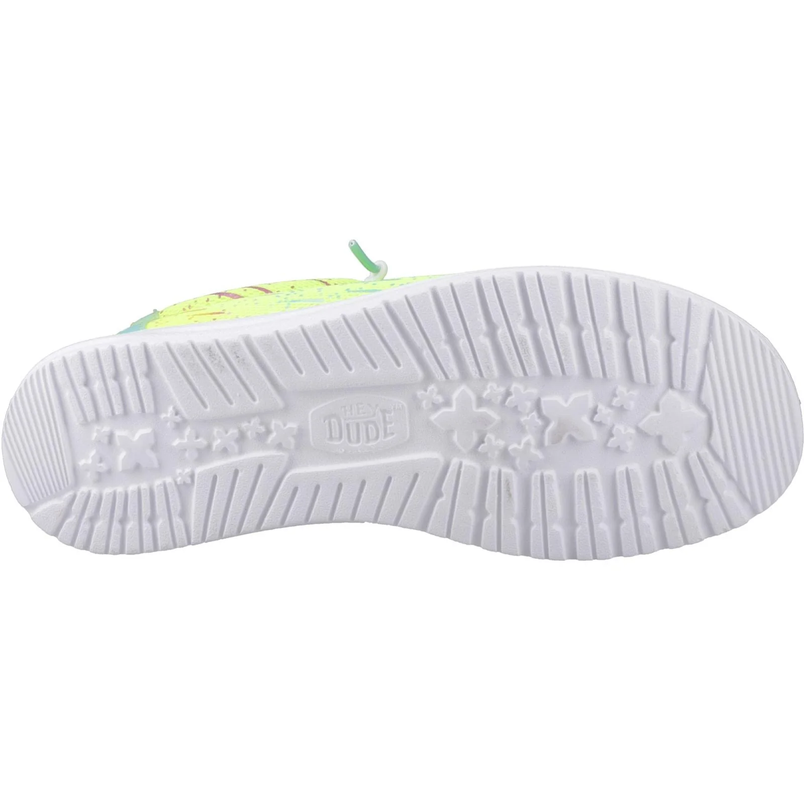 HEYDUDE Mens Wally Party Mesh Shoes Lime Punch/White - Image 3