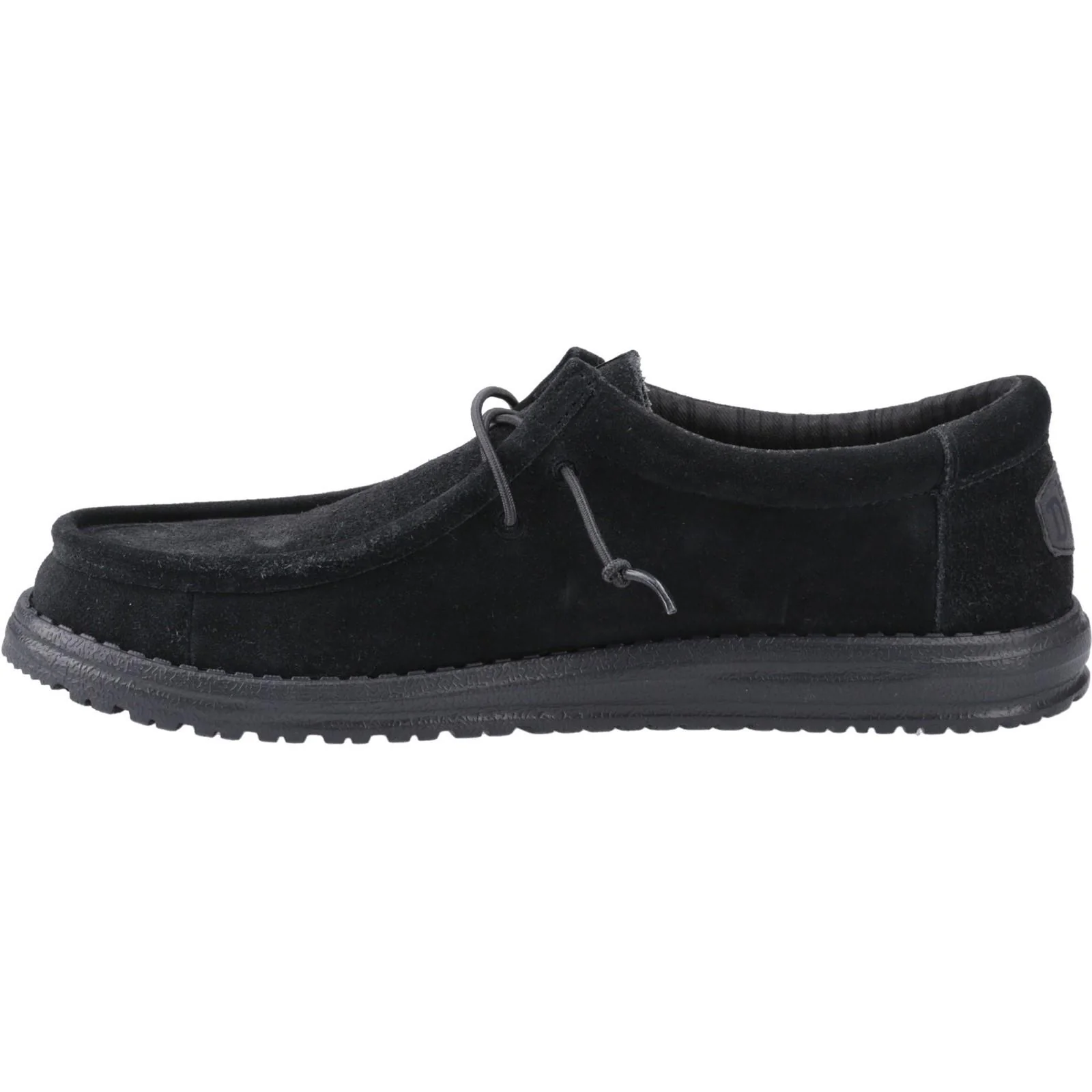 HEYDUDE Mens Wally Suede Shoes Black - Image 2