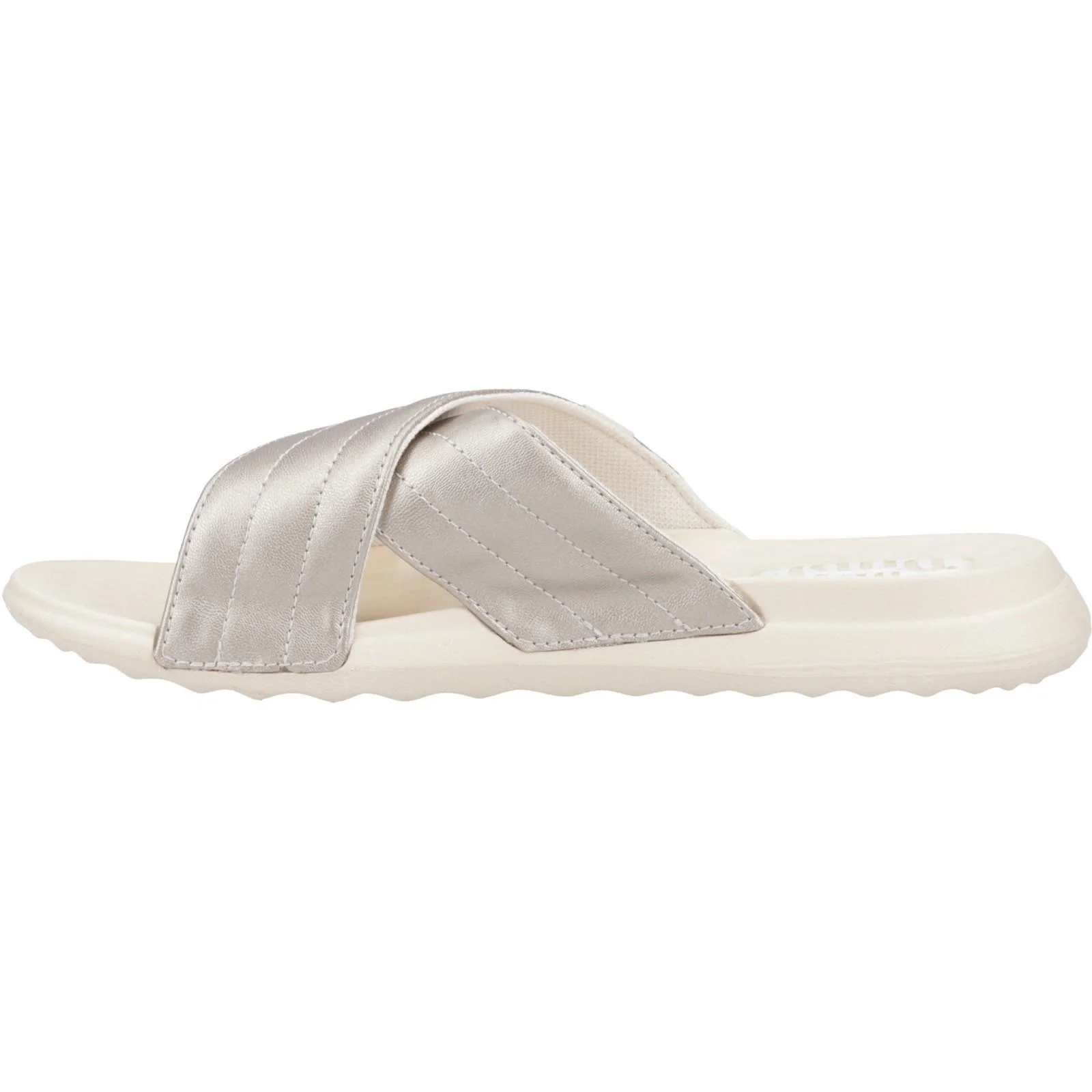 HEYDUDE Womens Christi Slide Distressed Sandal Metallic - Image 2
