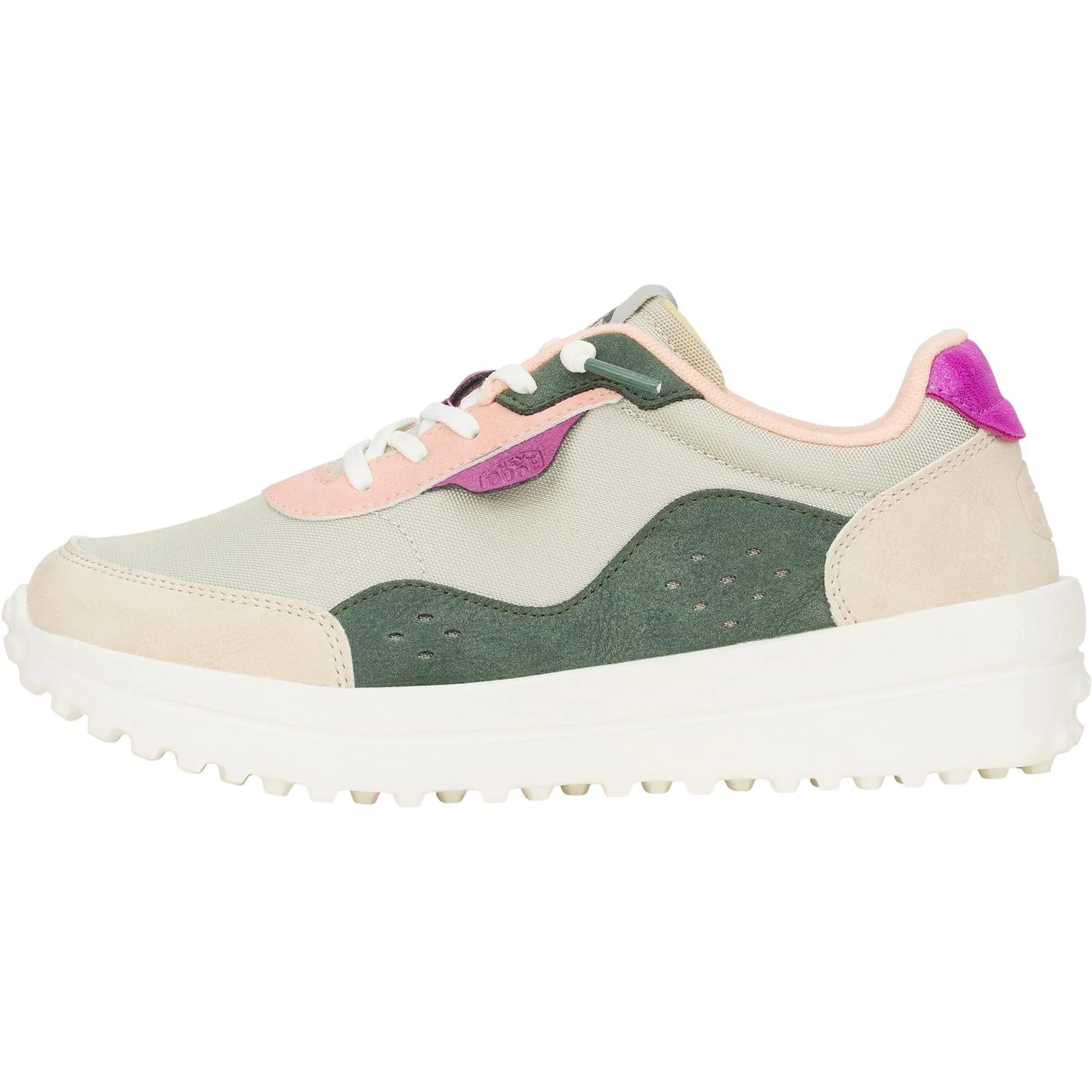 HEYDUDE Womens Hayden Colorblock Trainers Dusty Olive/Multi - Image 2