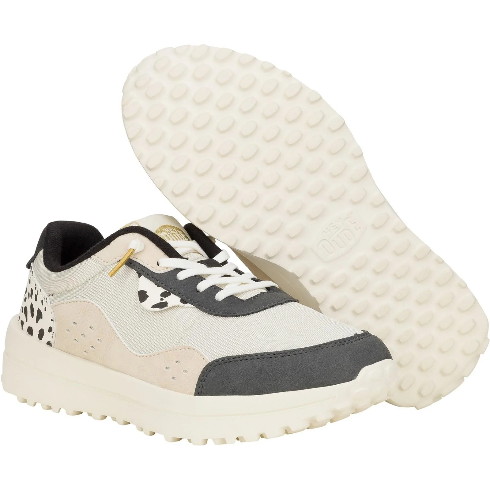 HEYDUDE Womens Hayden Shine Trainers Ivory/Multi - Image 3