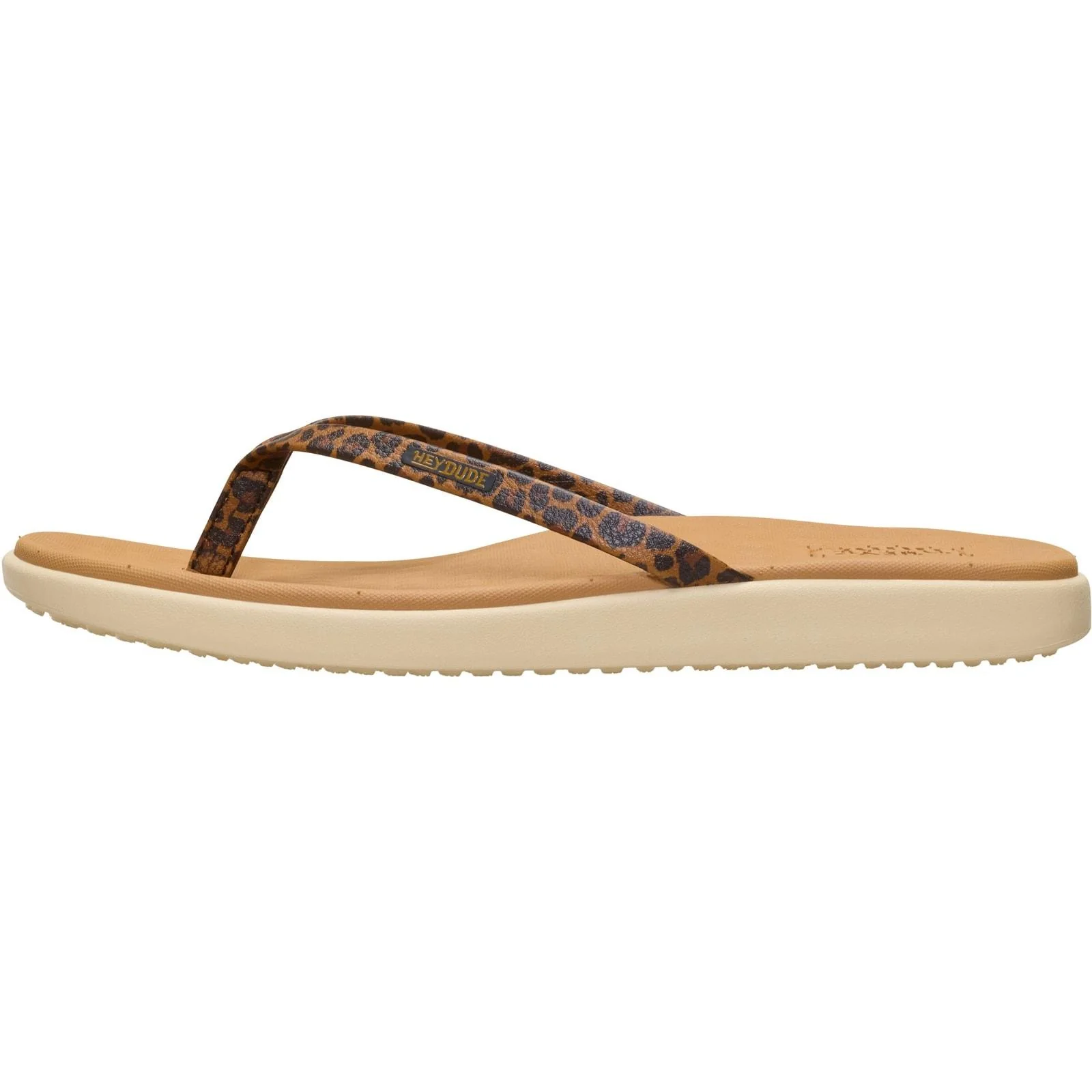 HEYDUDE Womens Maui Breeze Flip Tan Leopard - Image 2
