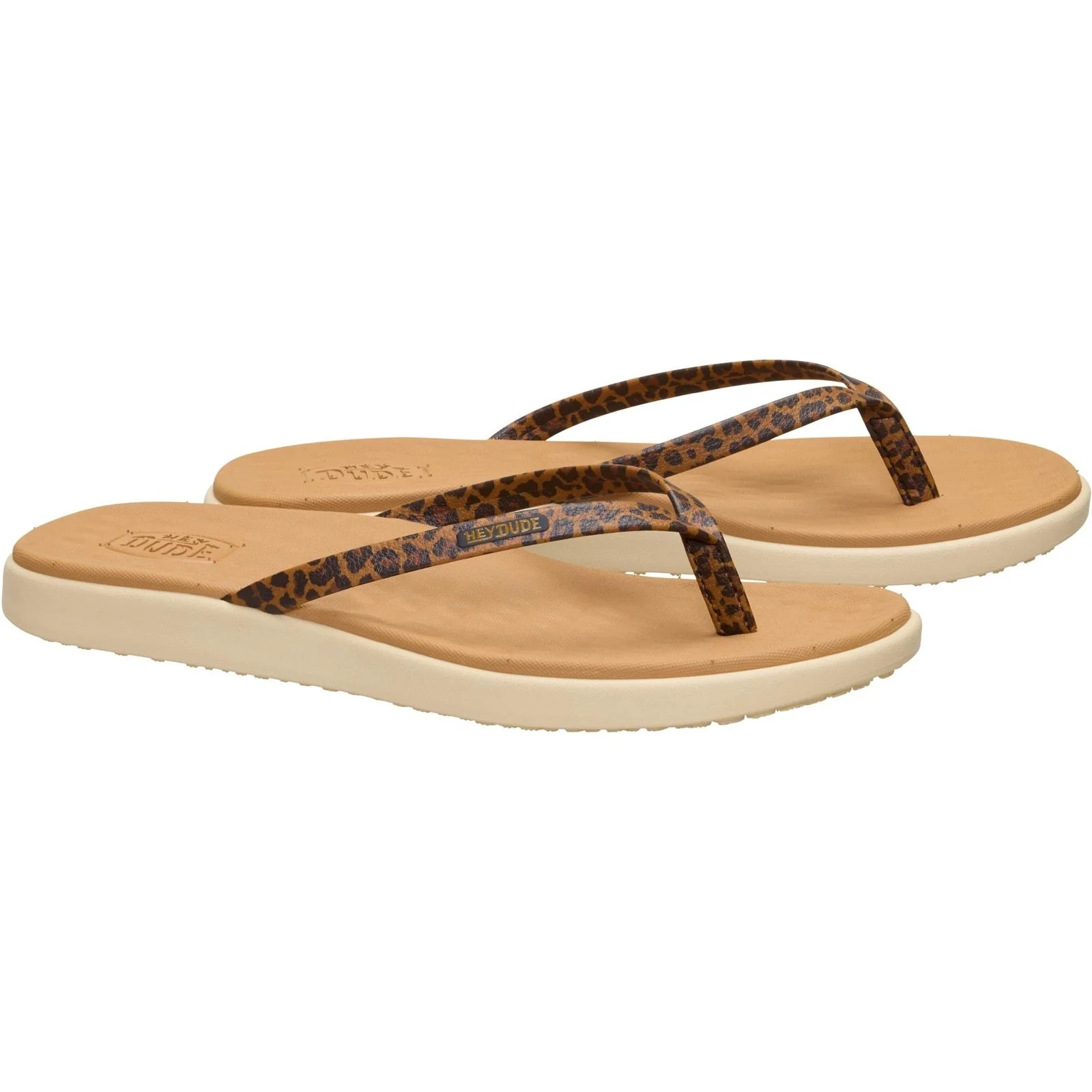 HEYDUDE Womens Maui Breeze Flip Tan Leopard - Image 6