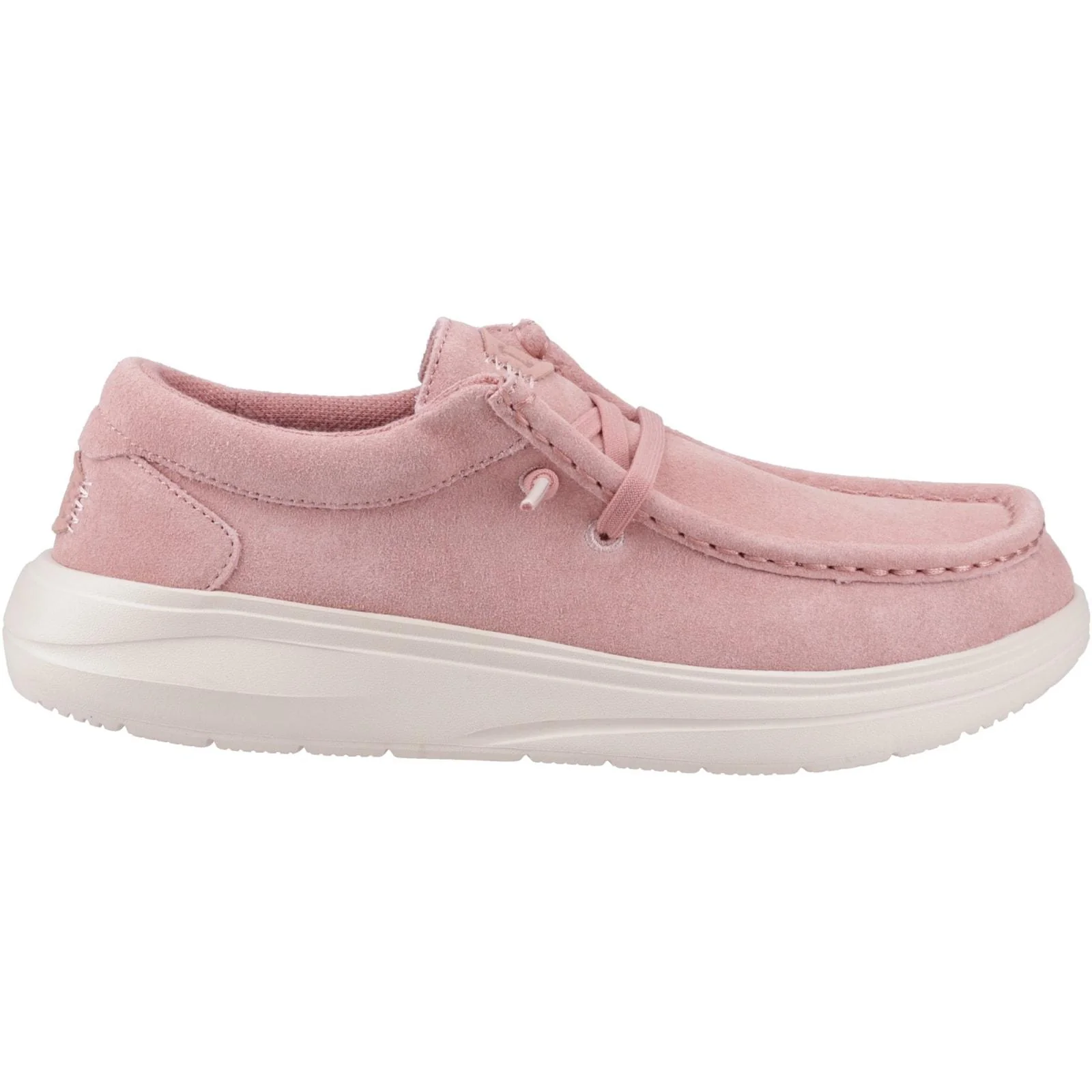 HEYDUDE Womens Wendy COMF Suede Shoes Rose Pink/Whisper Pink