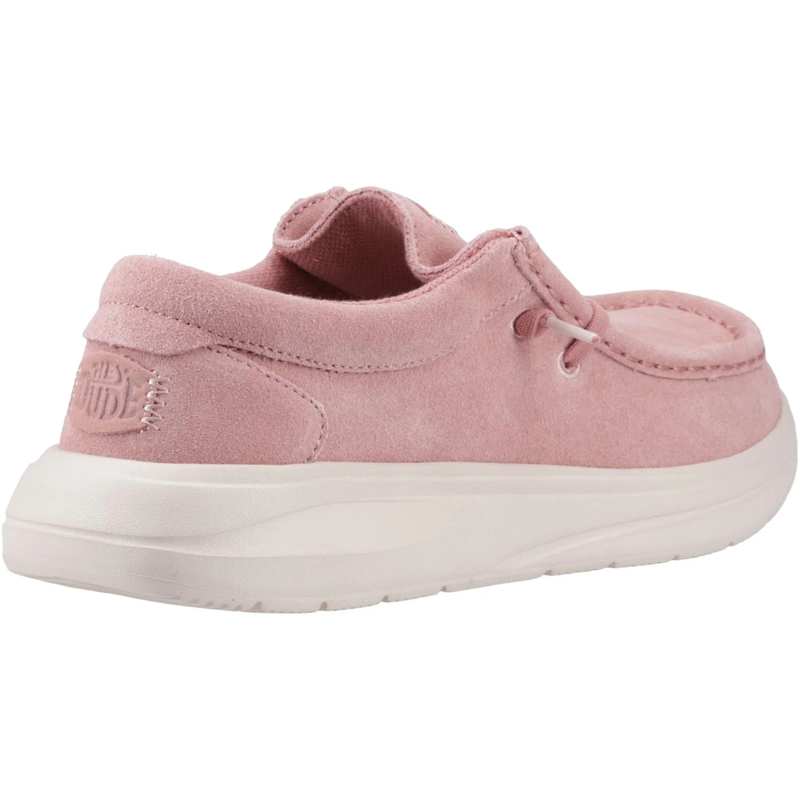 HEYDUDE Womens Wendy COMF Suede Shoes Rose Pink/Whisper Pink - Image 4
