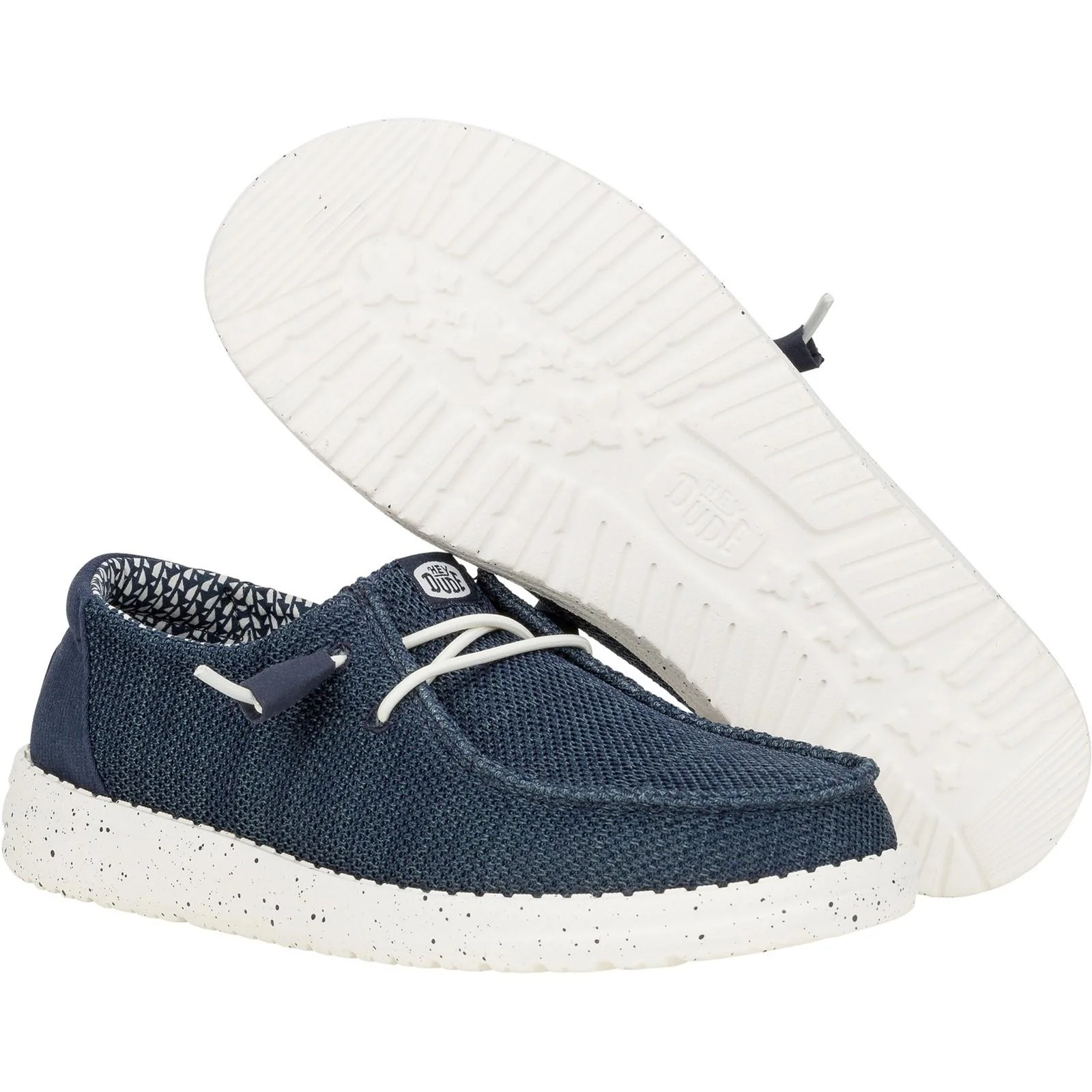 HEYDUDE Womens Wendy Stretch Mesh Shoes Navy - Image 3