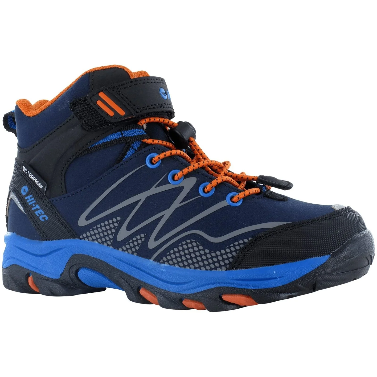 Hi-Tec Boys Blackout Mid Boots Navy/Orange/Lake Blue - Image 6
