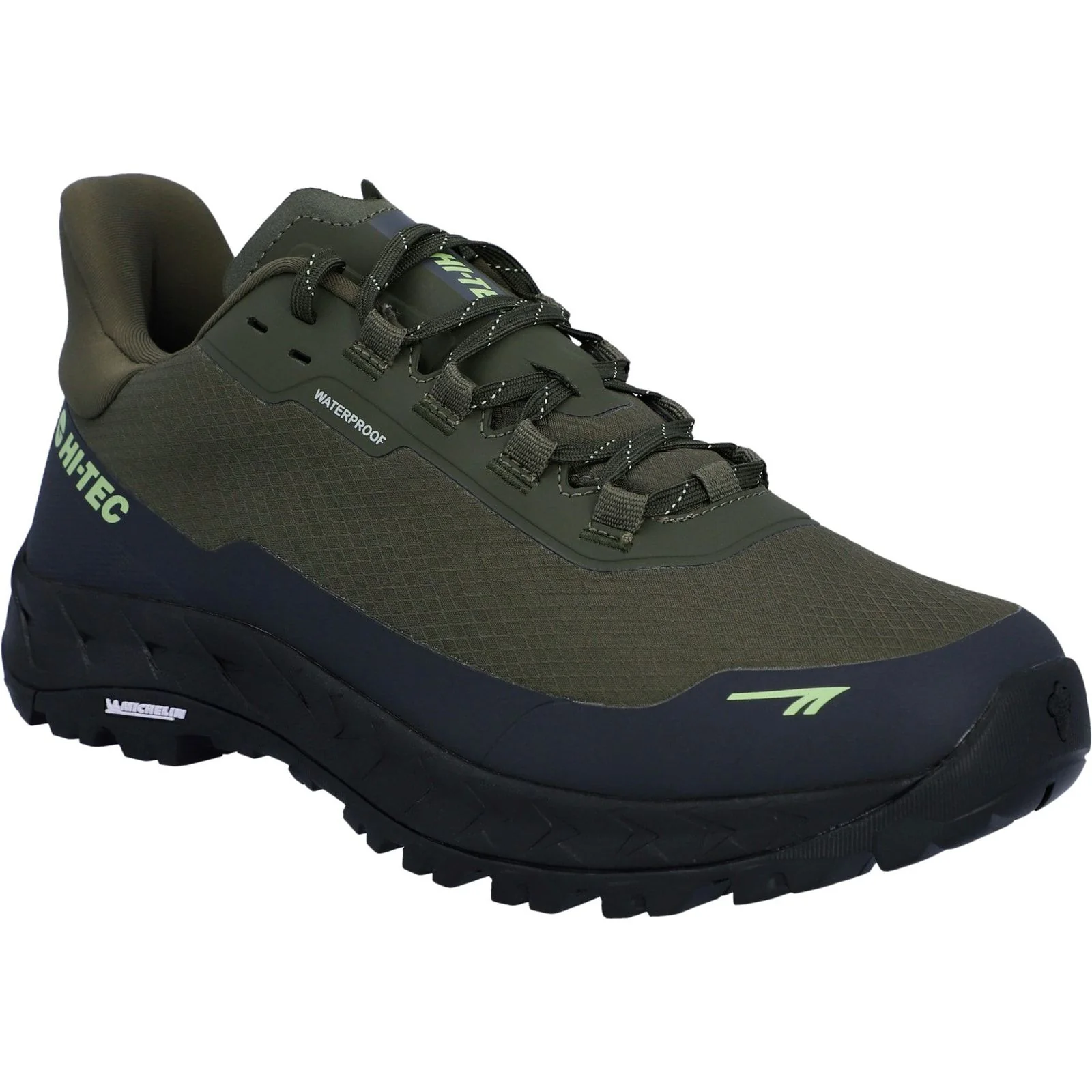 Hi-Tec Mens ALTITUDE LITE WP Shoe Olive Night/Charcoal Grey/Lime - Image 6