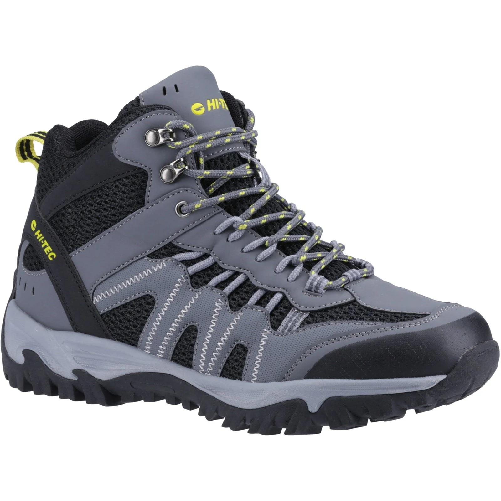 Hi-Tec Mens Jaguar Mid Boots Graphite/Black/Citron - Image 5