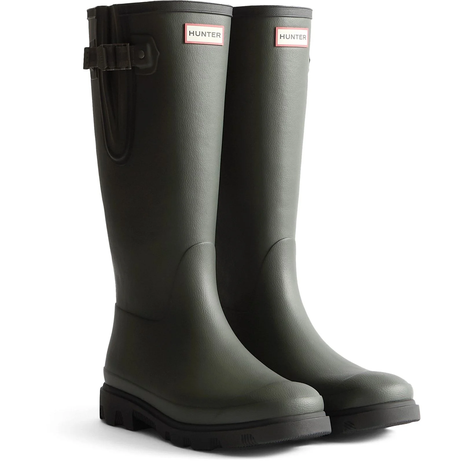 Hunter Mens Downpour Adjustable Boot Dark Olive/Black - Image 4