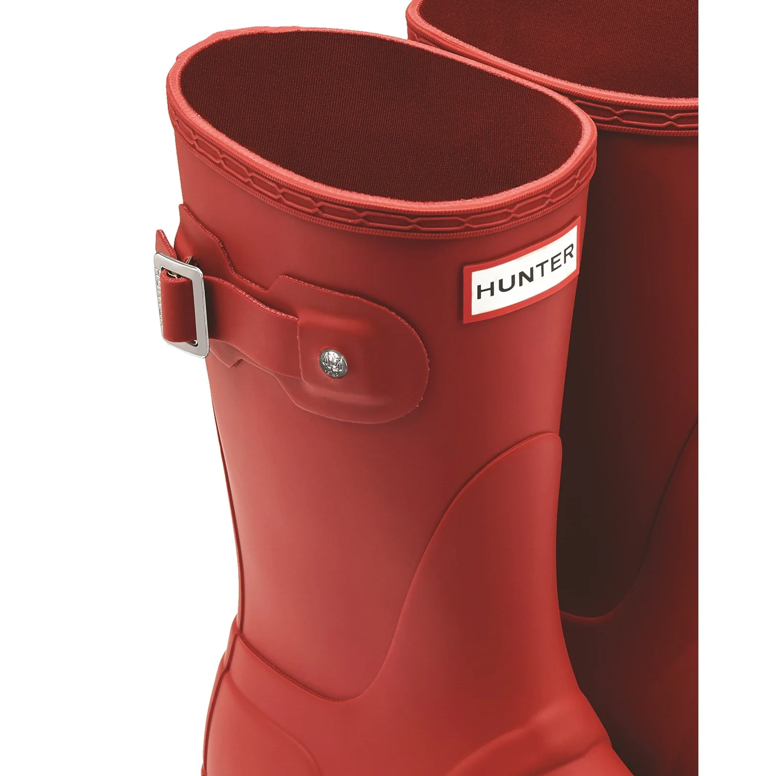 Hunter Womens Original Short Wellington Boots RED - Image 2