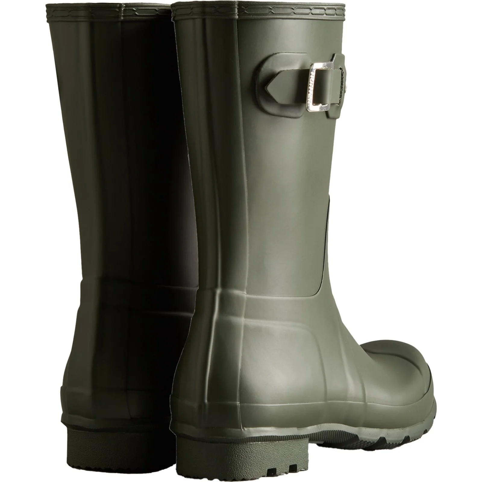 Hunter Mens Original Short Wellington Boots Dark Olive - Image 3