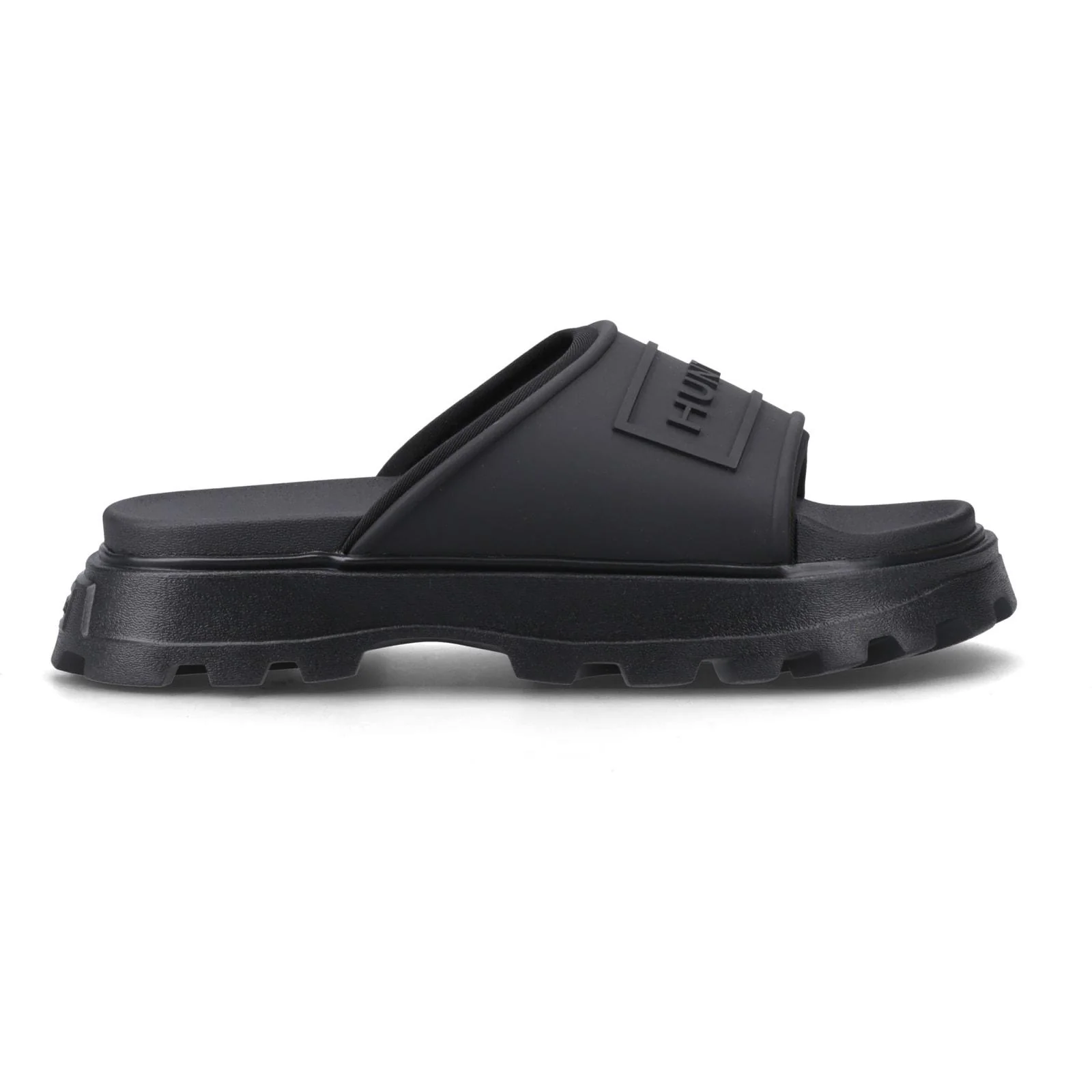 Hunter Womens Moulded Stacked Slider Black