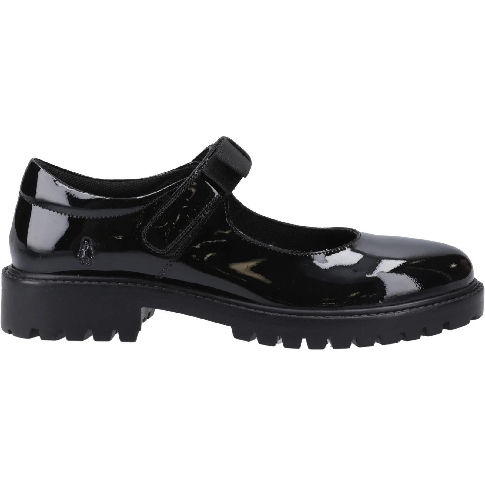 Hush Puppies Girls Astrid Bow Patent Snr Black