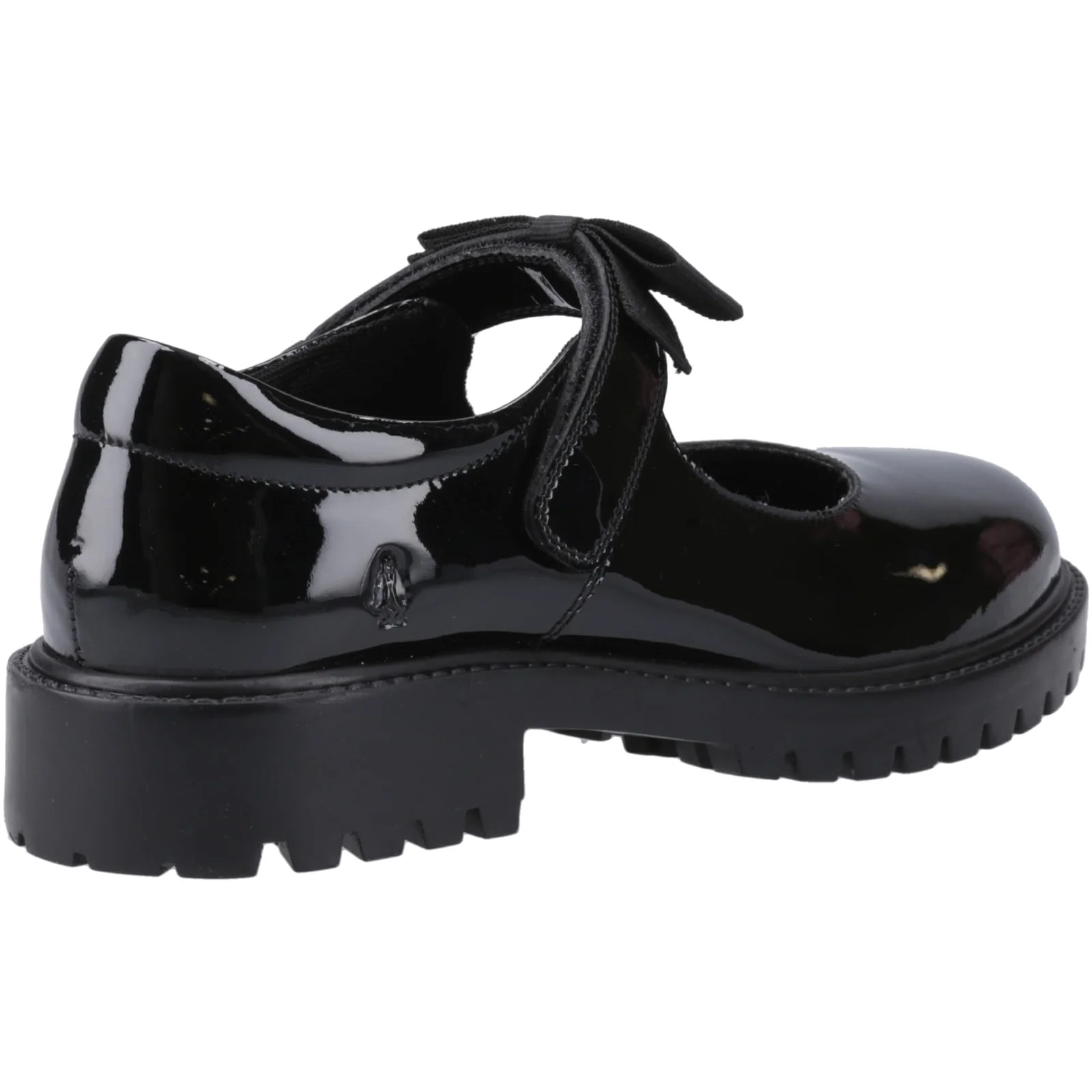 Hush Puppies Girls Astrid Bow Patent Snr Black - Image 4