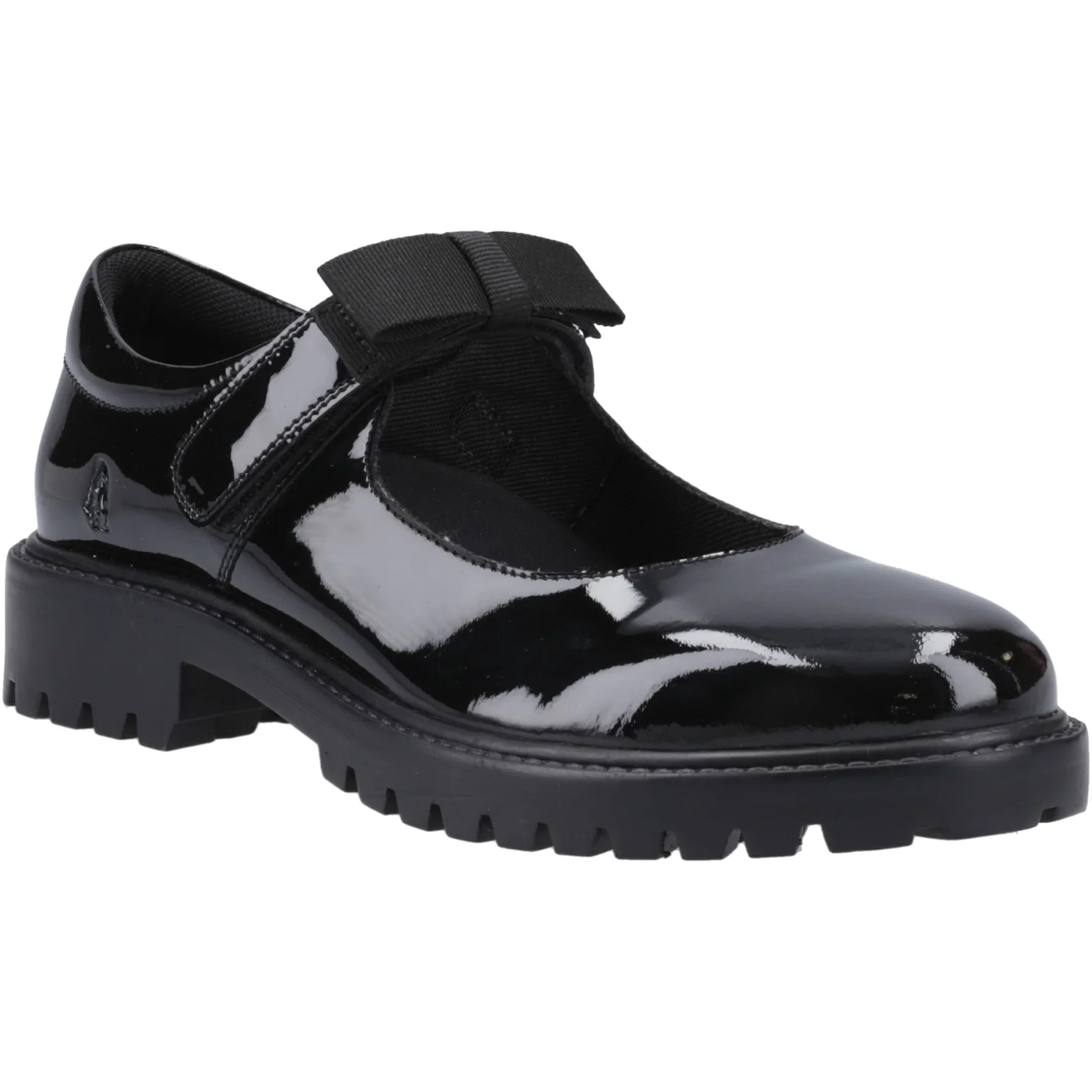 Hush Puppies Girls Astrid Bow Patent Snr Black - Image 5