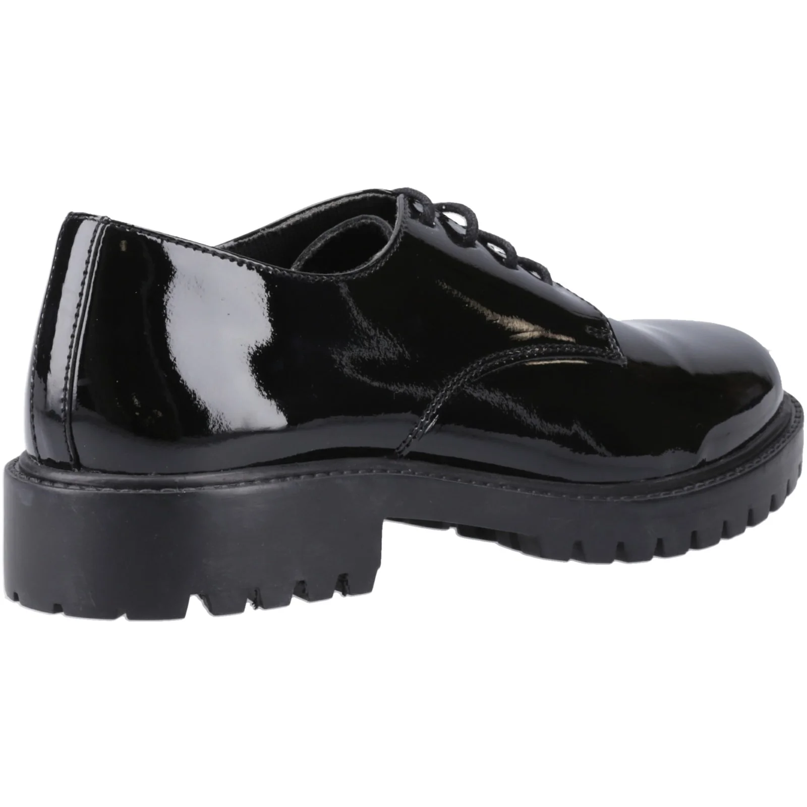 Hush Puppies Junior Girls Aubrey Lace Up Patent Jnr Black - Image 4