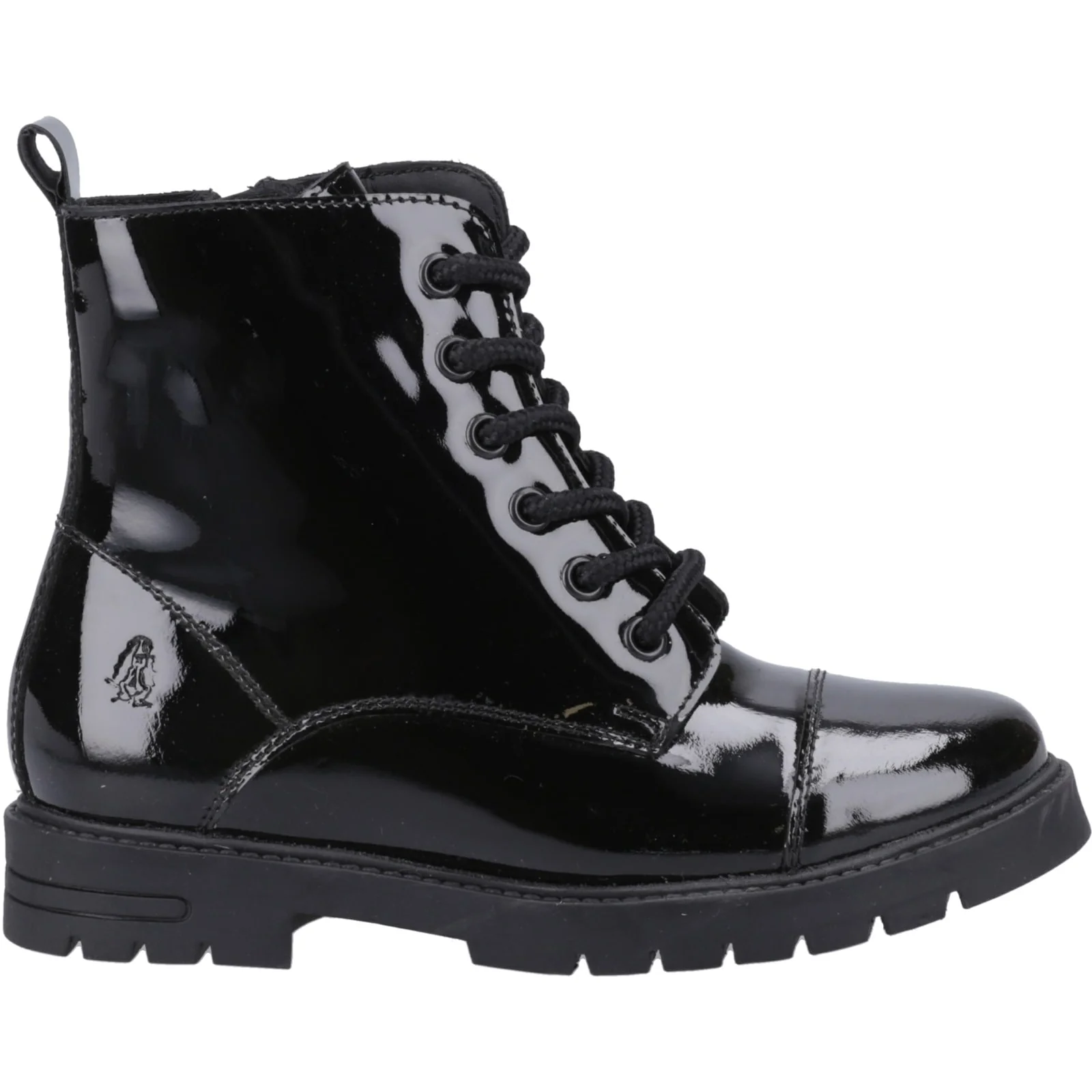 Hush Puppies Junior Girls Lauren Patent Junior Shoe Black