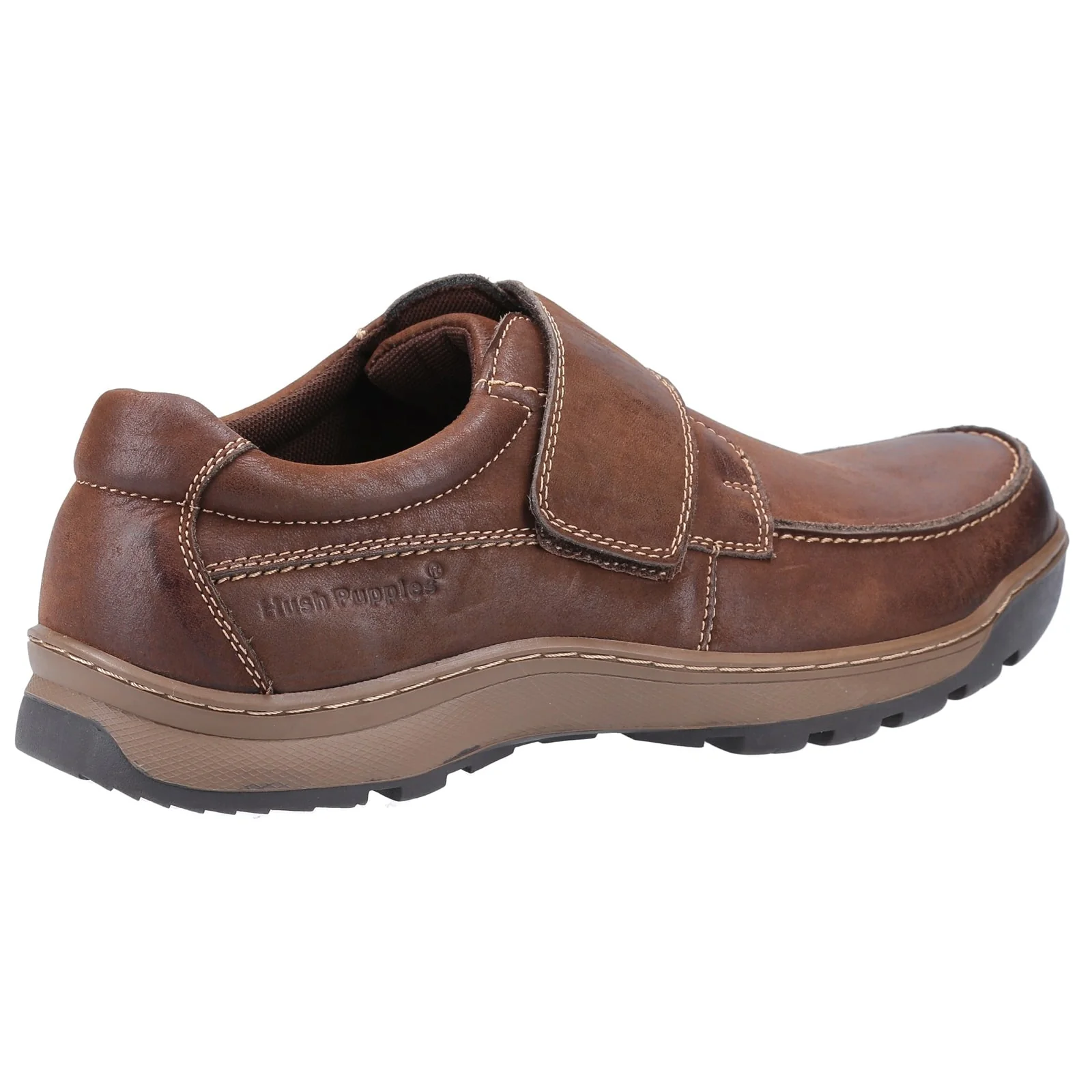 Hush Puppies Mens Casper Touch Fastening Shoes Brown - Image 3