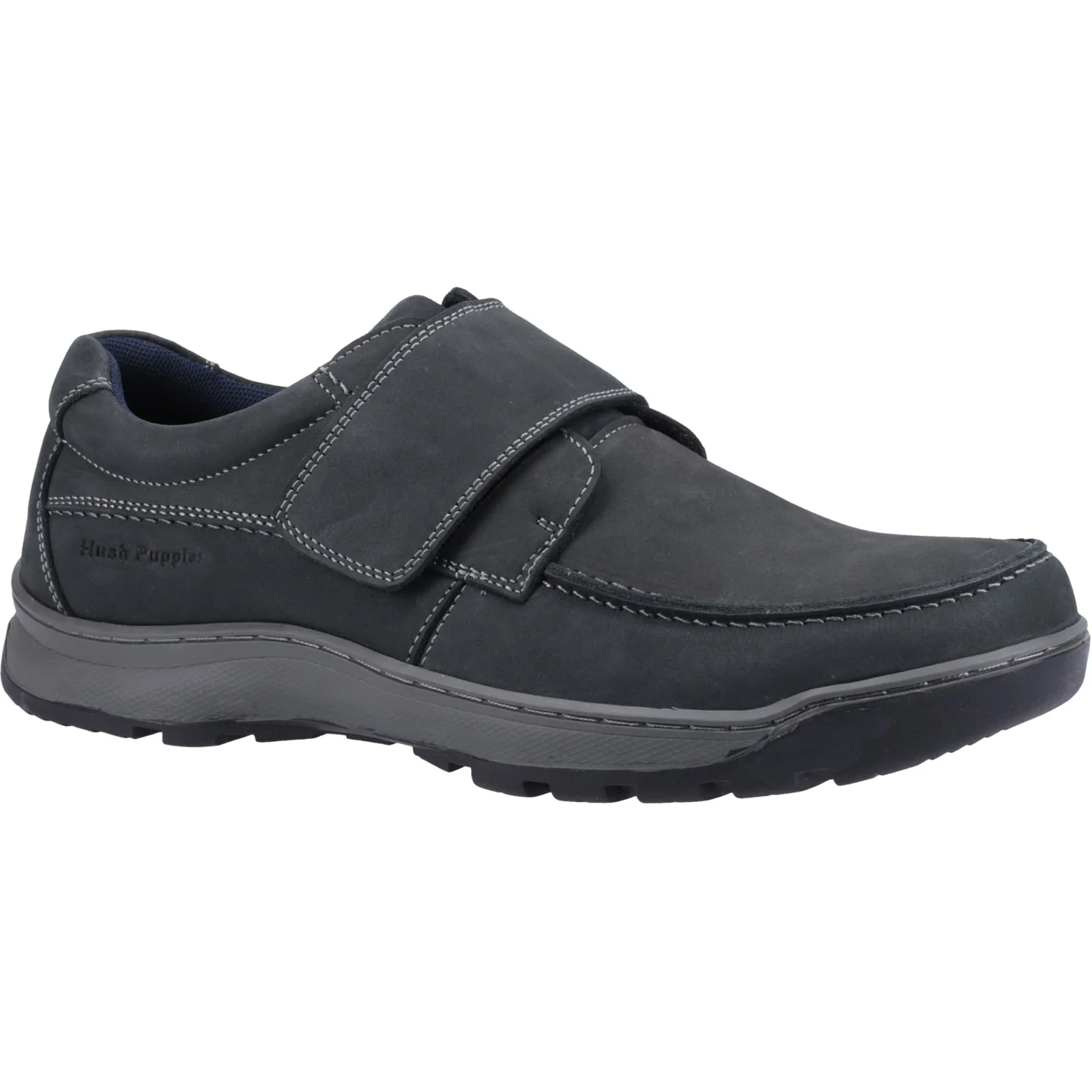 Hush Puppies Mens Casper Touch Fastening Shoes Navy Nubuck - Image 5