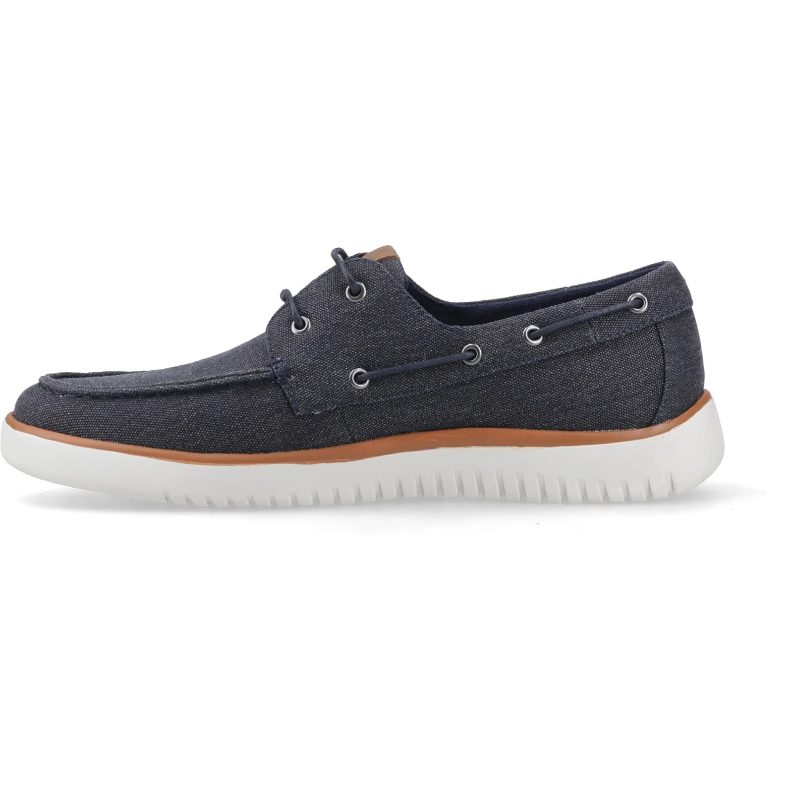 Hush Puppies Mens Daniel Canvas Boat Shoe Navy - Image 2