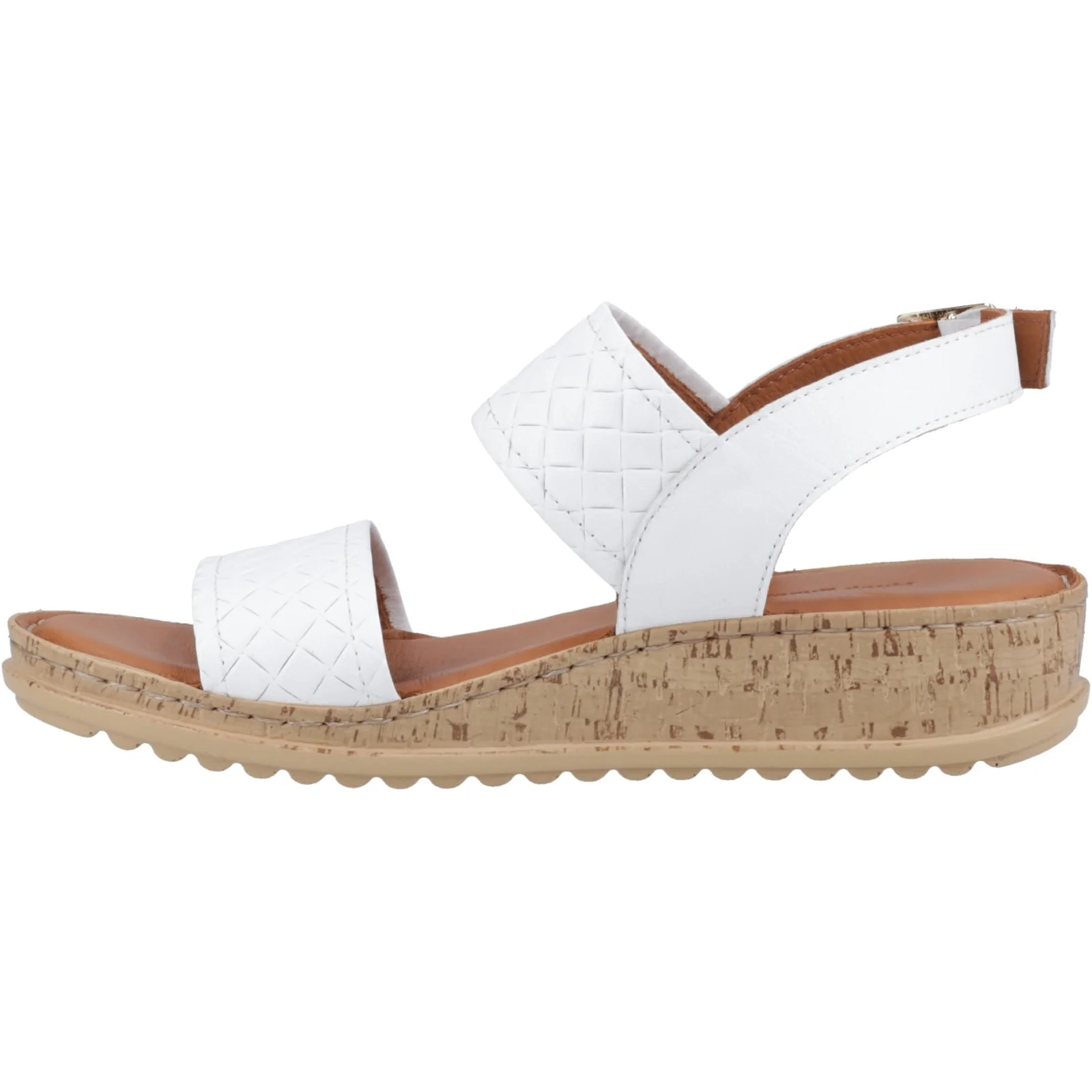 Hush Puppies Womens Ebony Woven Sandal White - Image 2