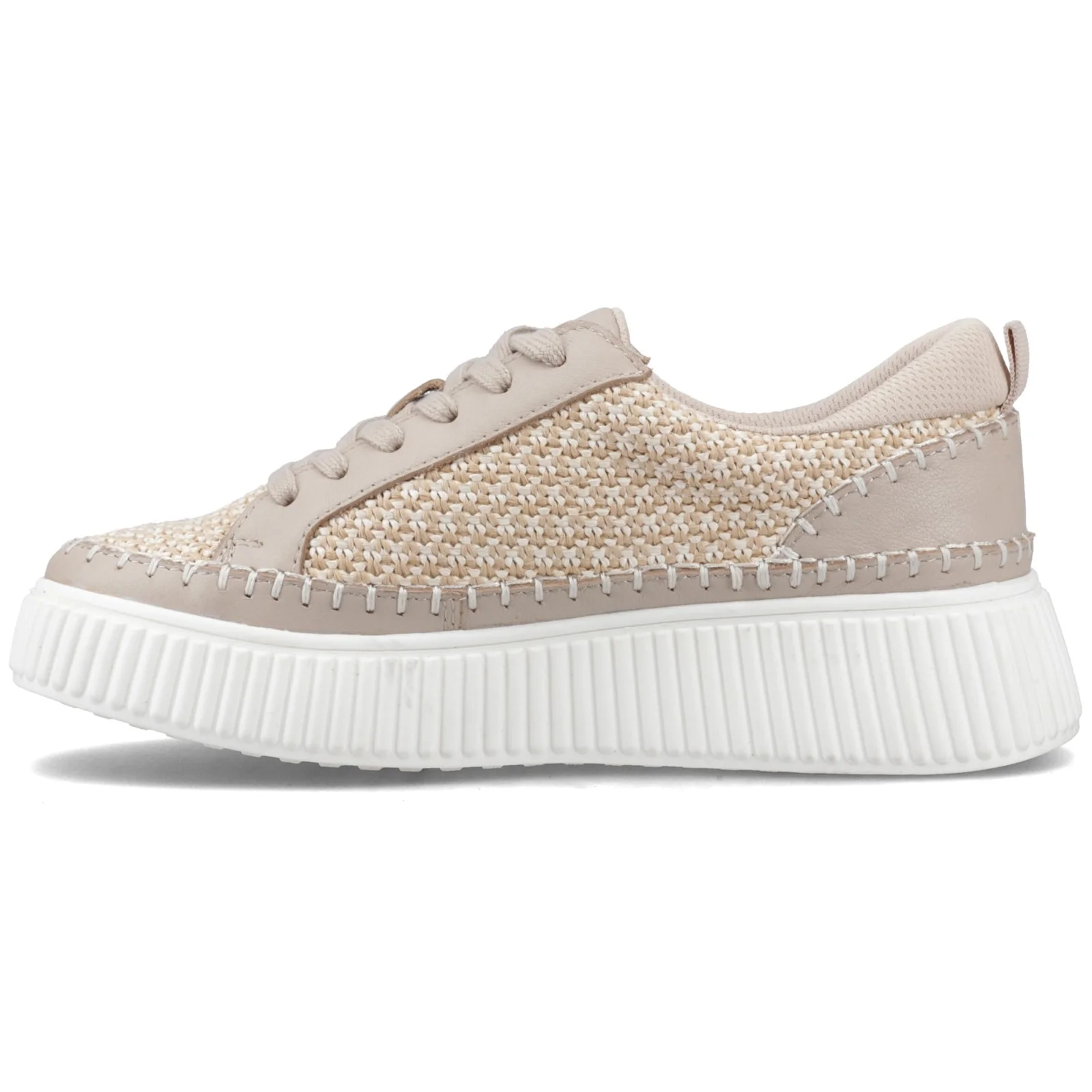 Hush Puppies Womens Haisley Woven Trainer Taupe - Image 2