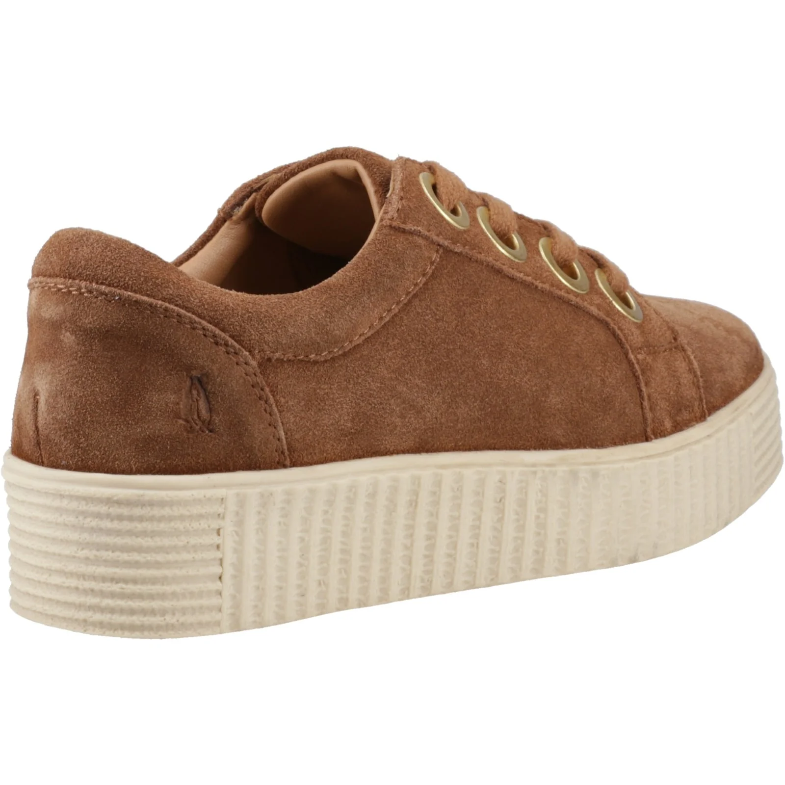 Hush Puppies Womens Tamsin Suede Trainer Tan - Image 4