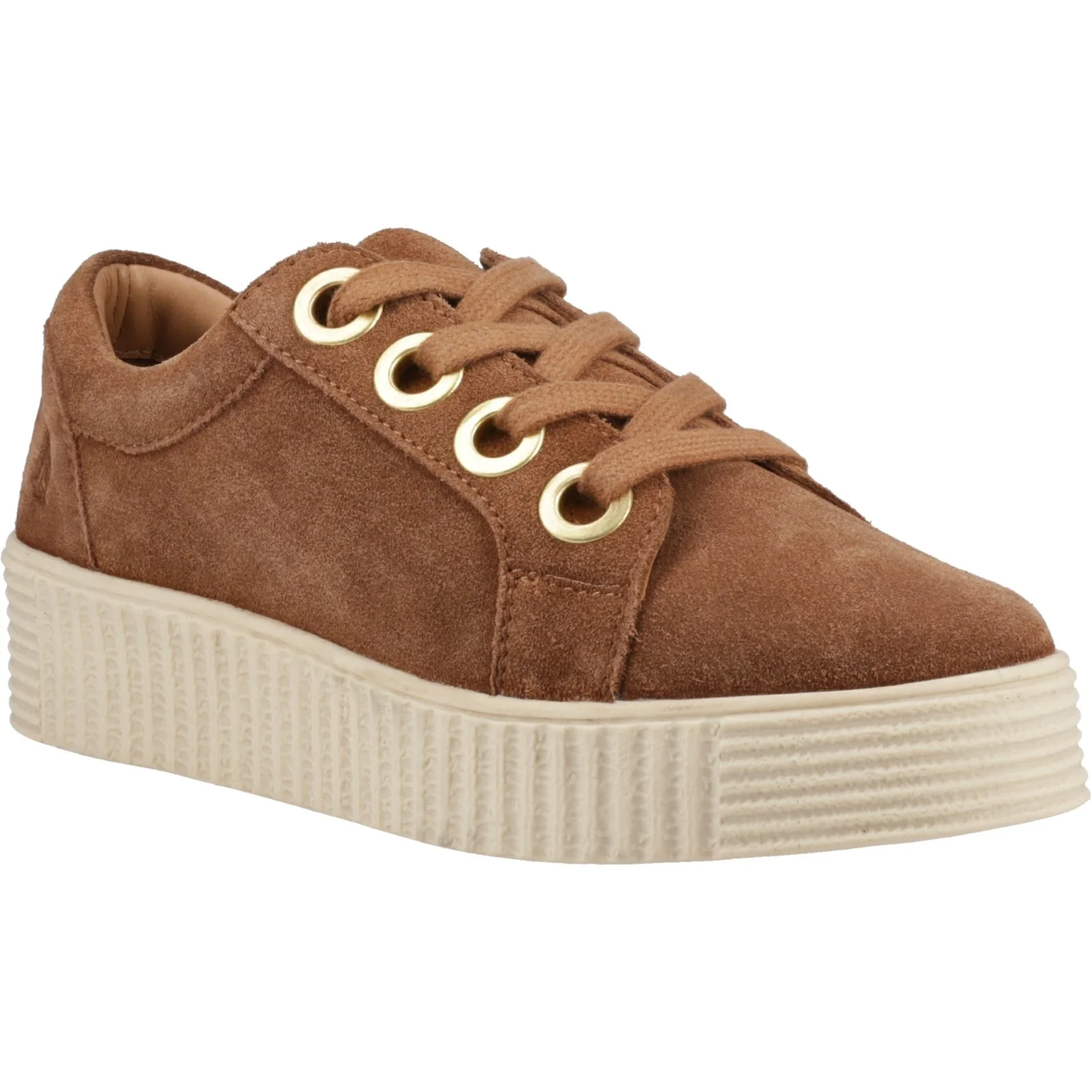 Hush Puppies Womens Tamsin Suede Trainer Tan - Image 5