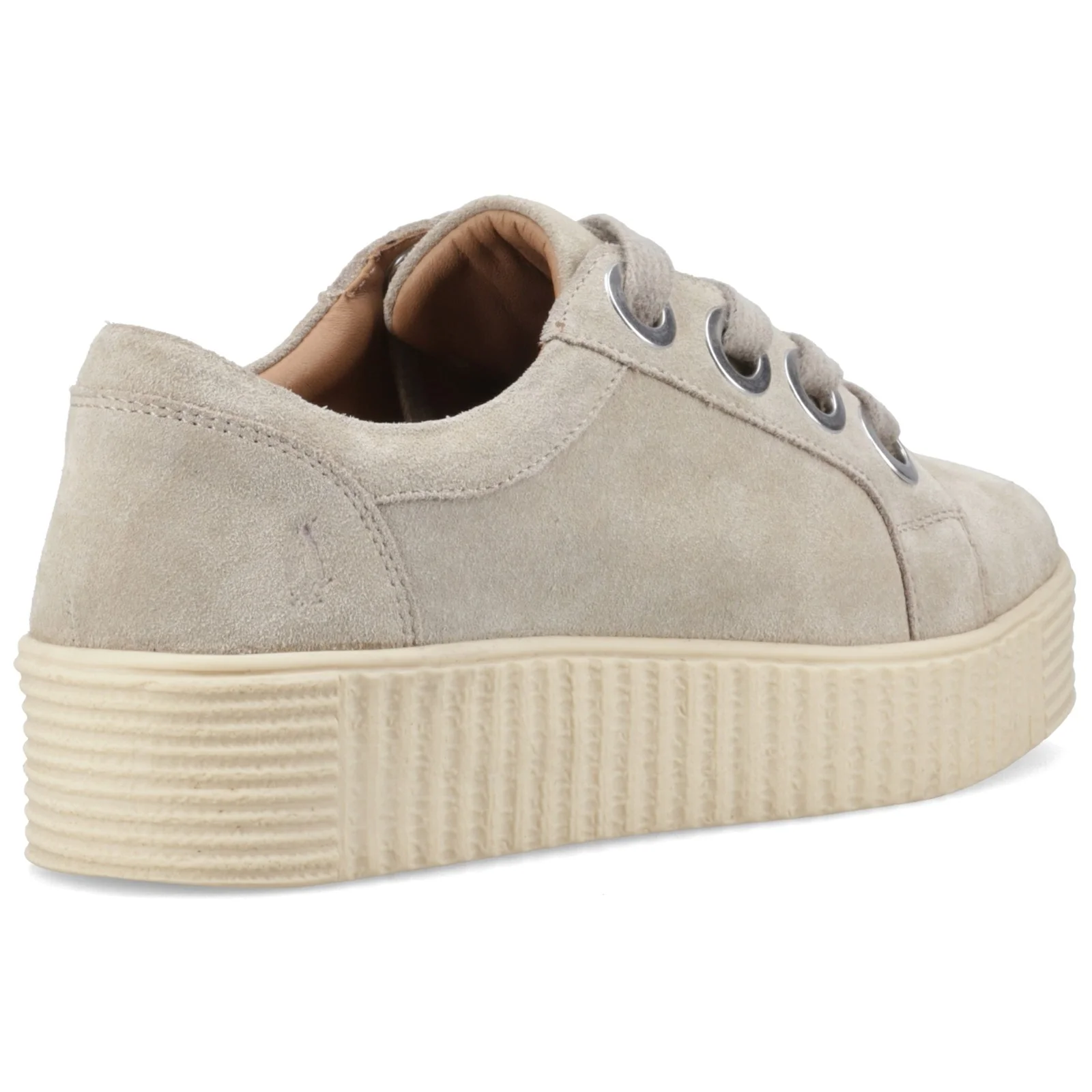 Hush Puppies Womens Tamsin Suede Trainer Taupe - Image 4