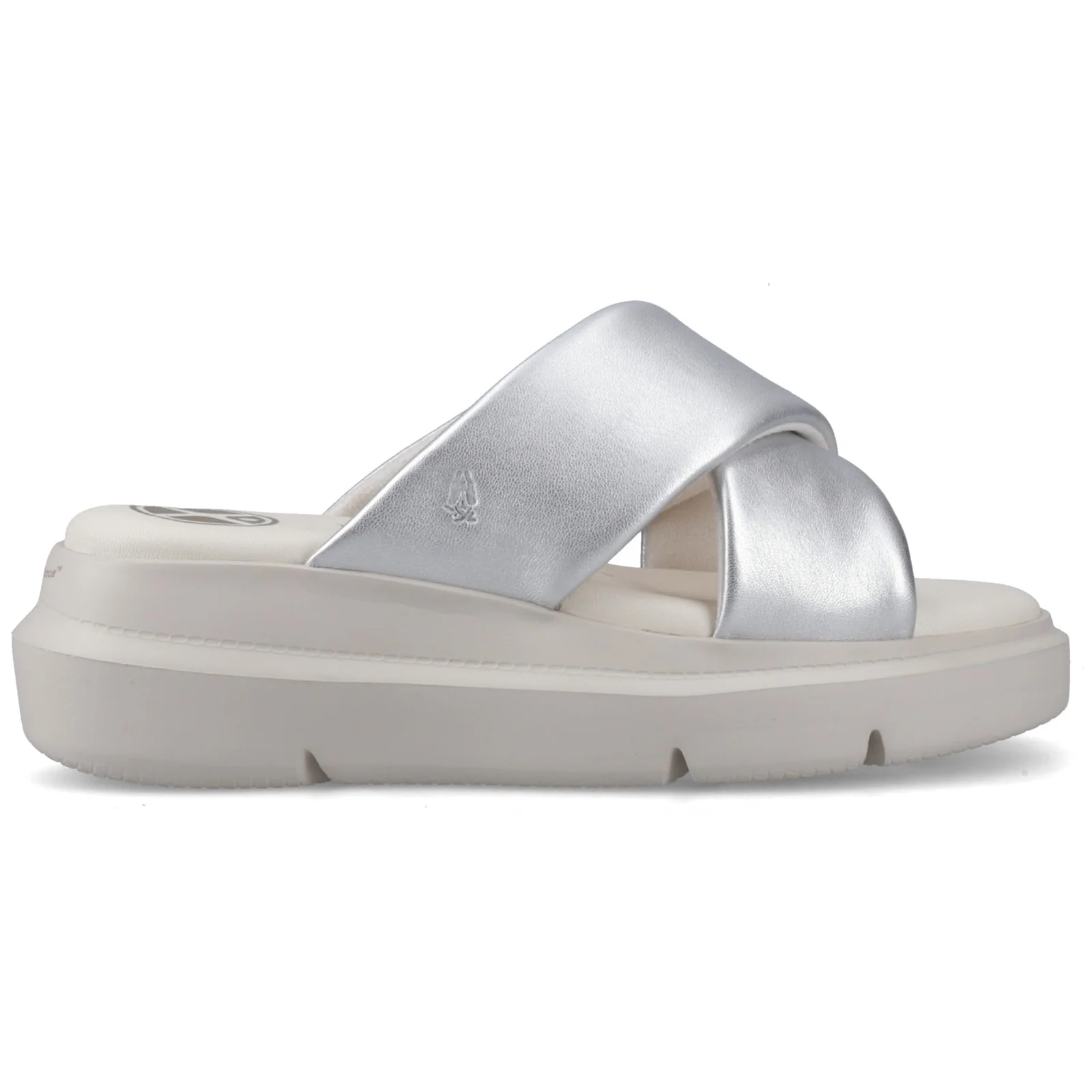 Hush Puppies Womens Uplift Crossover Slide Silver