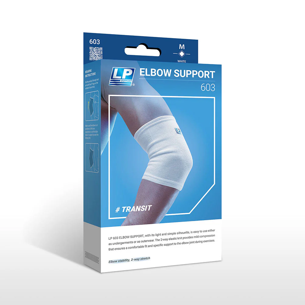 LP Tennis/Golf Adults Elasticated Elbow Support - White - Image 2