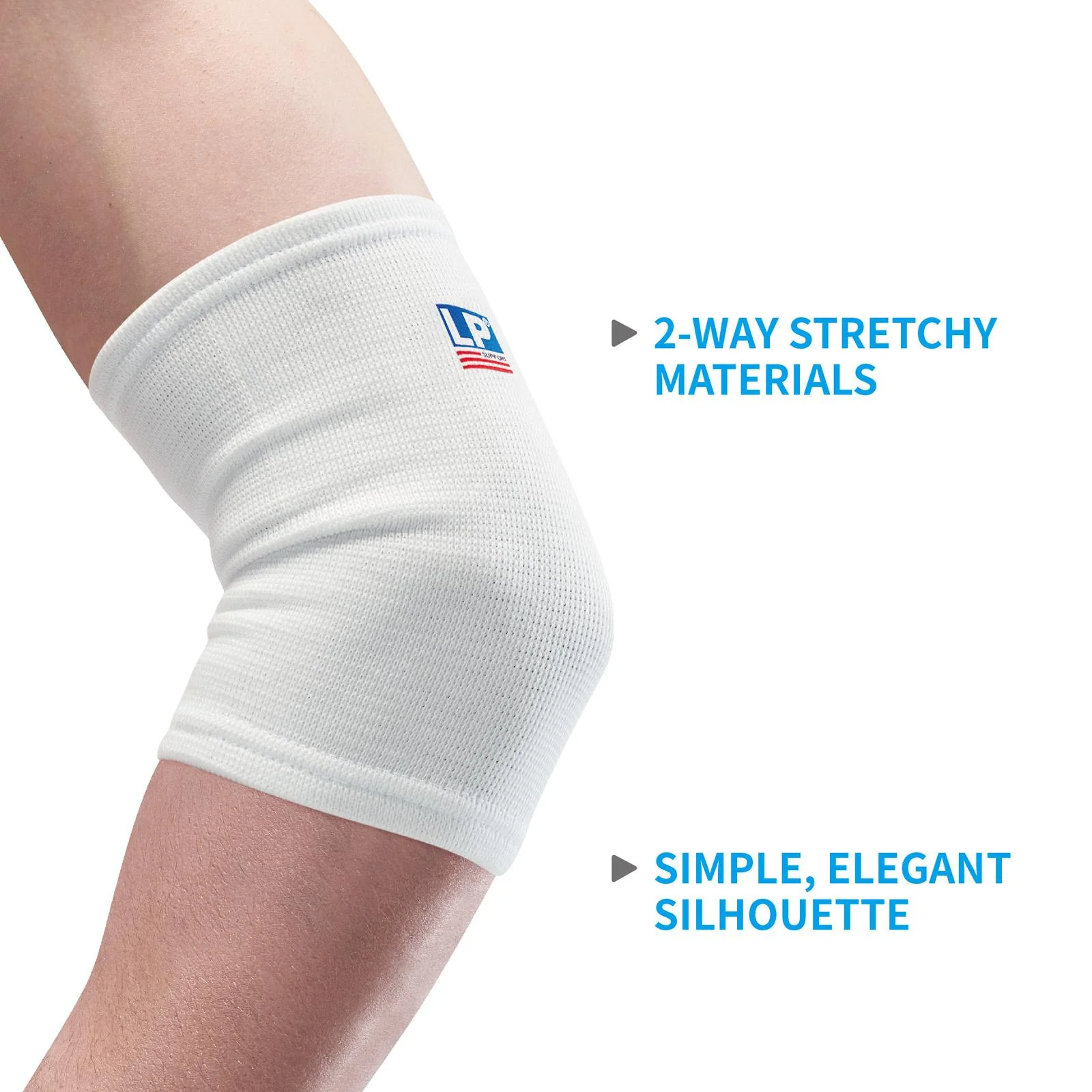 LP Tennis/Golf Adults Elasticated Elbow Support - White - Image 3