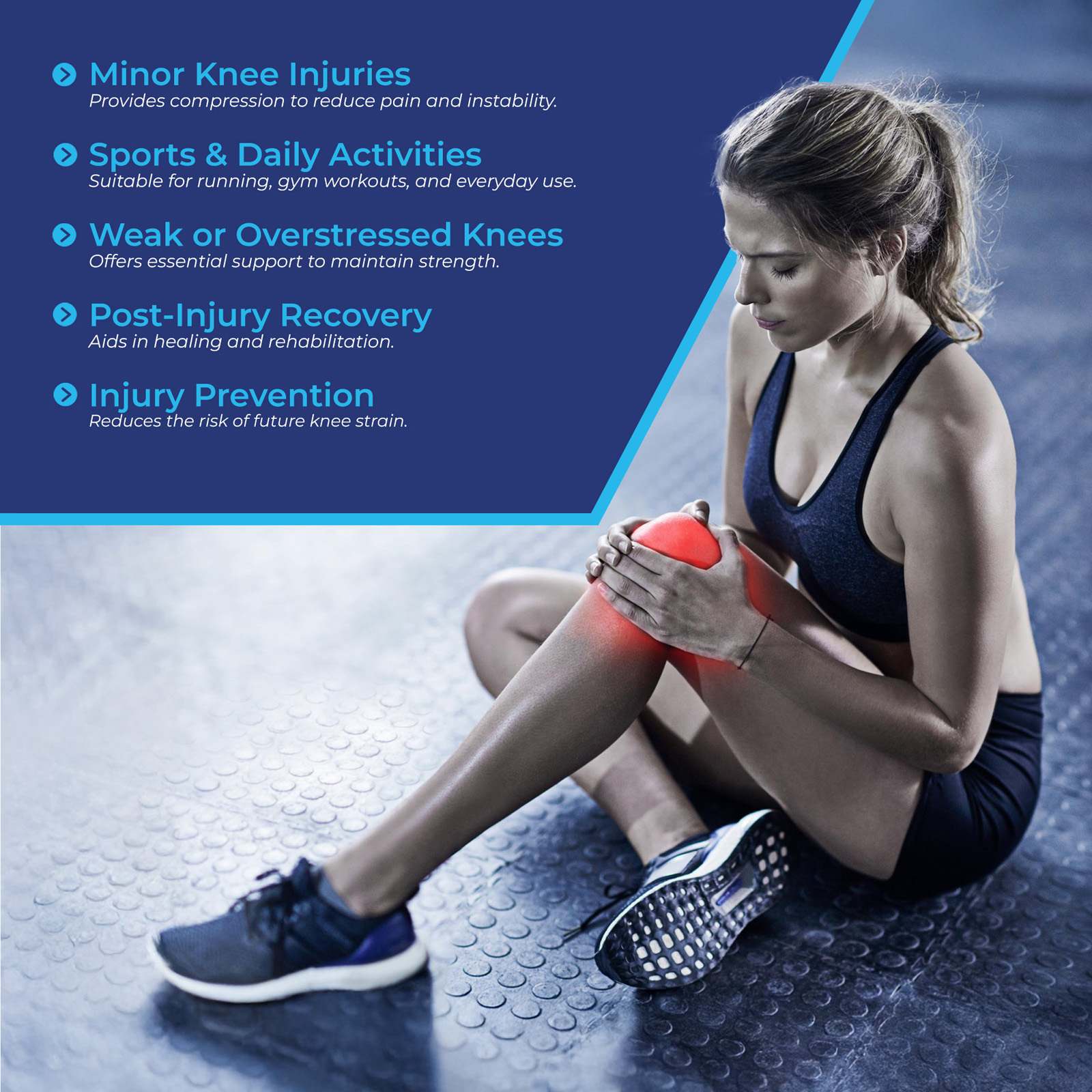 LP Elasticated Lightweight Adults Compression Knee Support - Image 4