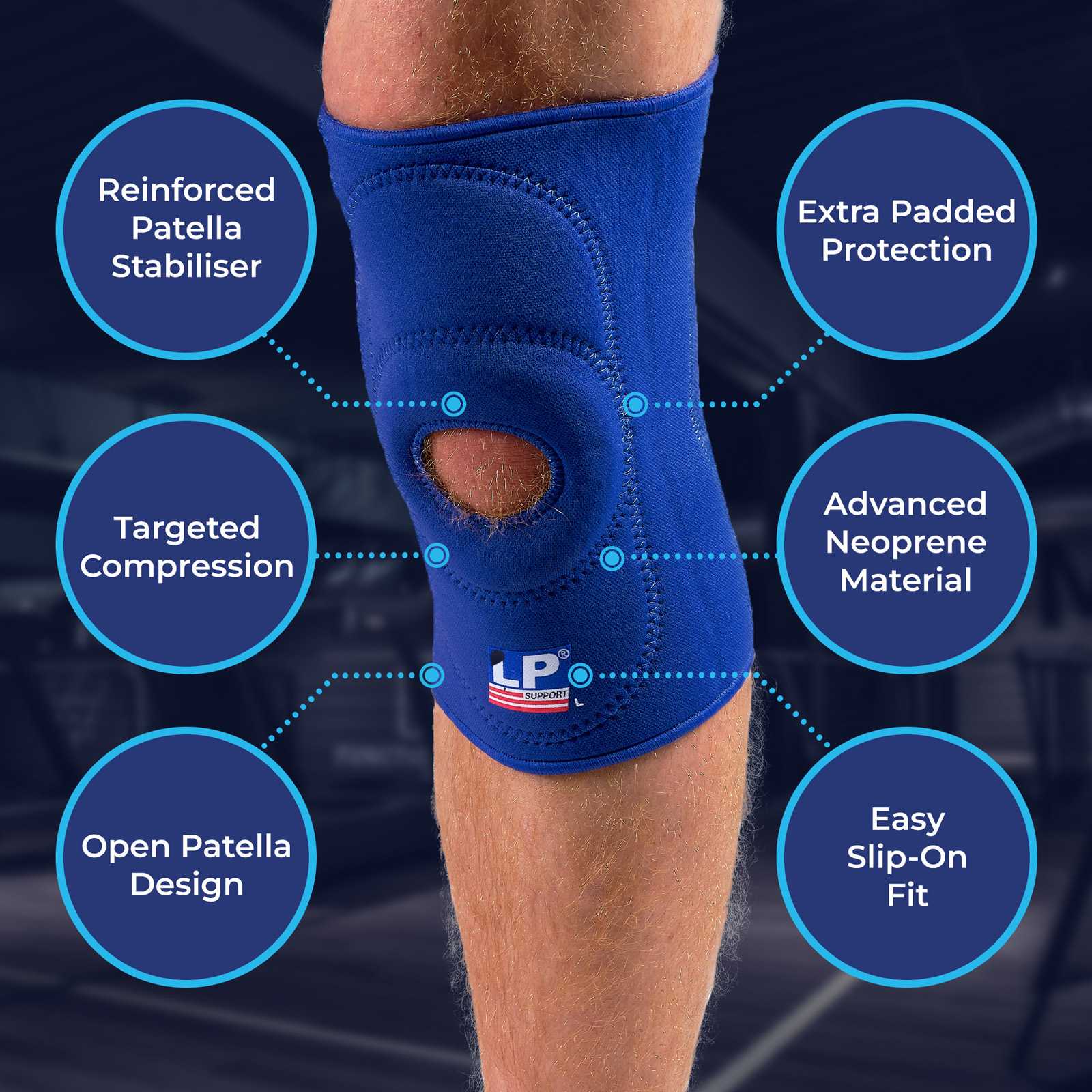 LP Open Patella Oval Pad Slip-On Adults Knee Support - Image 3