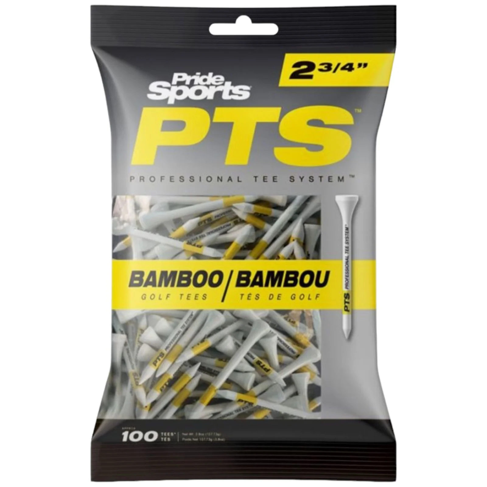 Masters Pride PTS Bamboo 2 3/4inch Golf Tees - 100 Pack
