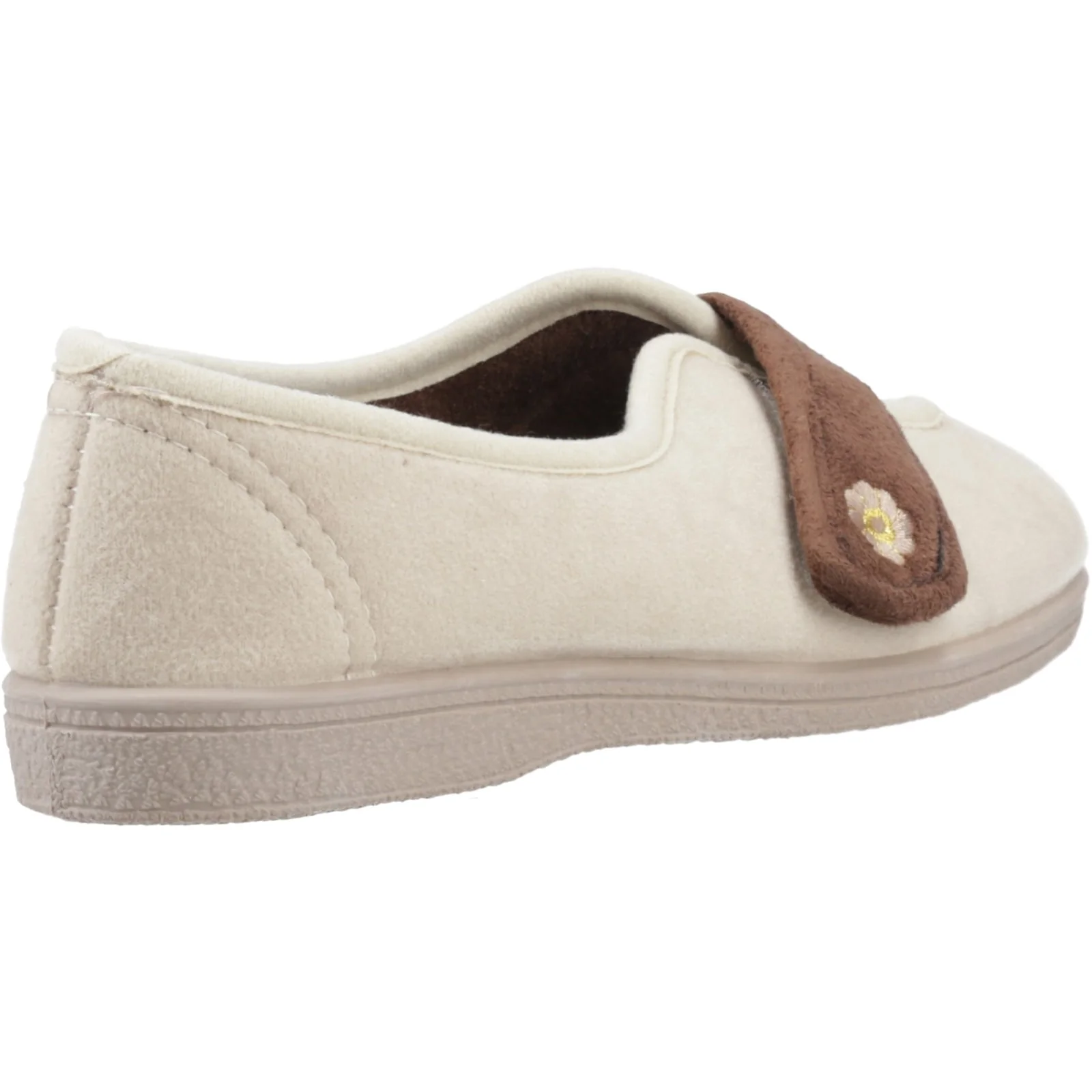 Mirak Womens Andrea Touch Fastening Slipper Beige - Image 4