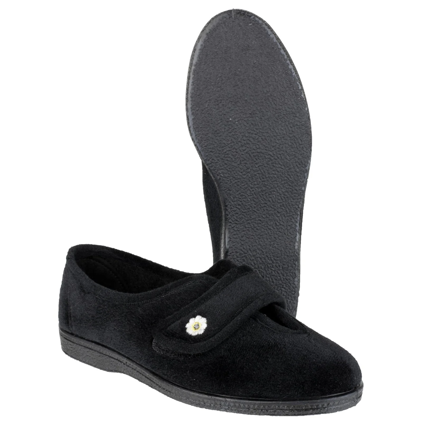 Mirak Womens Andrea Touch Fastening Slipper Black - Image 5