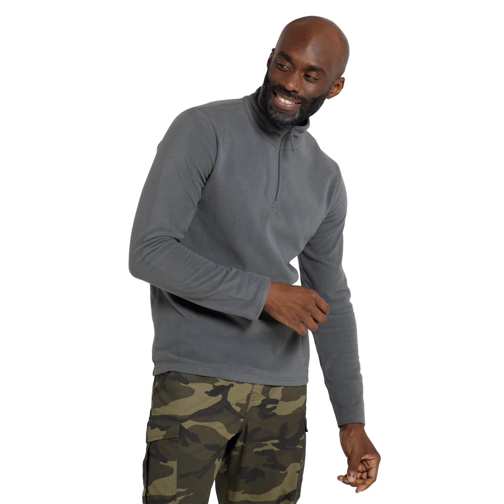 Mountain Warehouse Mens Camber II Half Zip Fleece Top Grey - Image 3