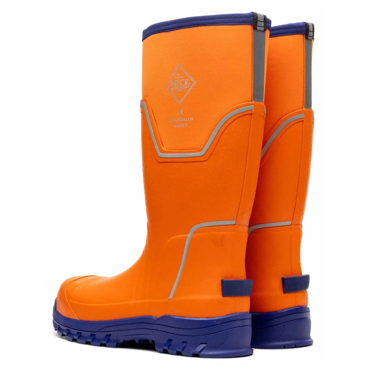 Muck Boots Mens Grit S5 Safety Wellington Orange/Blue - Image 3