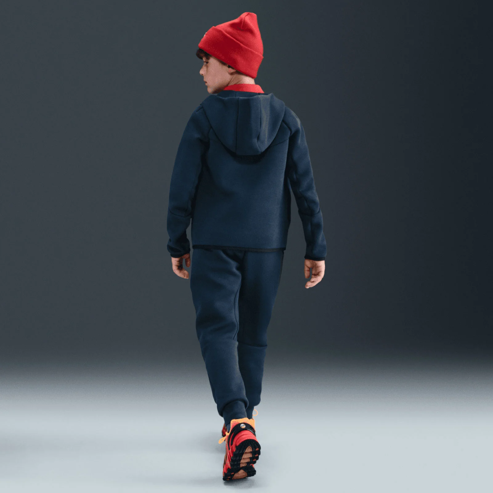 Nike Boys NSW TCH FLC FZ HOODY PD Navy - Image 7