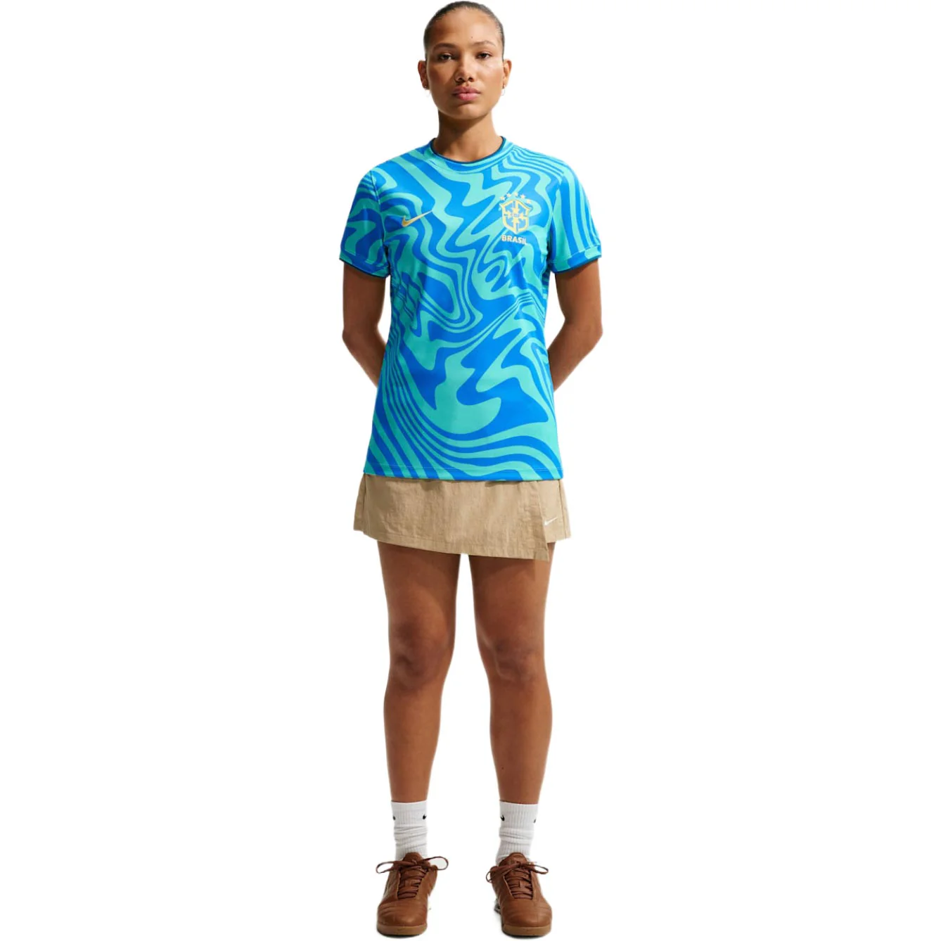 Nike Kids Brazil World Cup 2026 Dri-FIT Soccer Pre-Match Short-Sleeve Top - Image 6