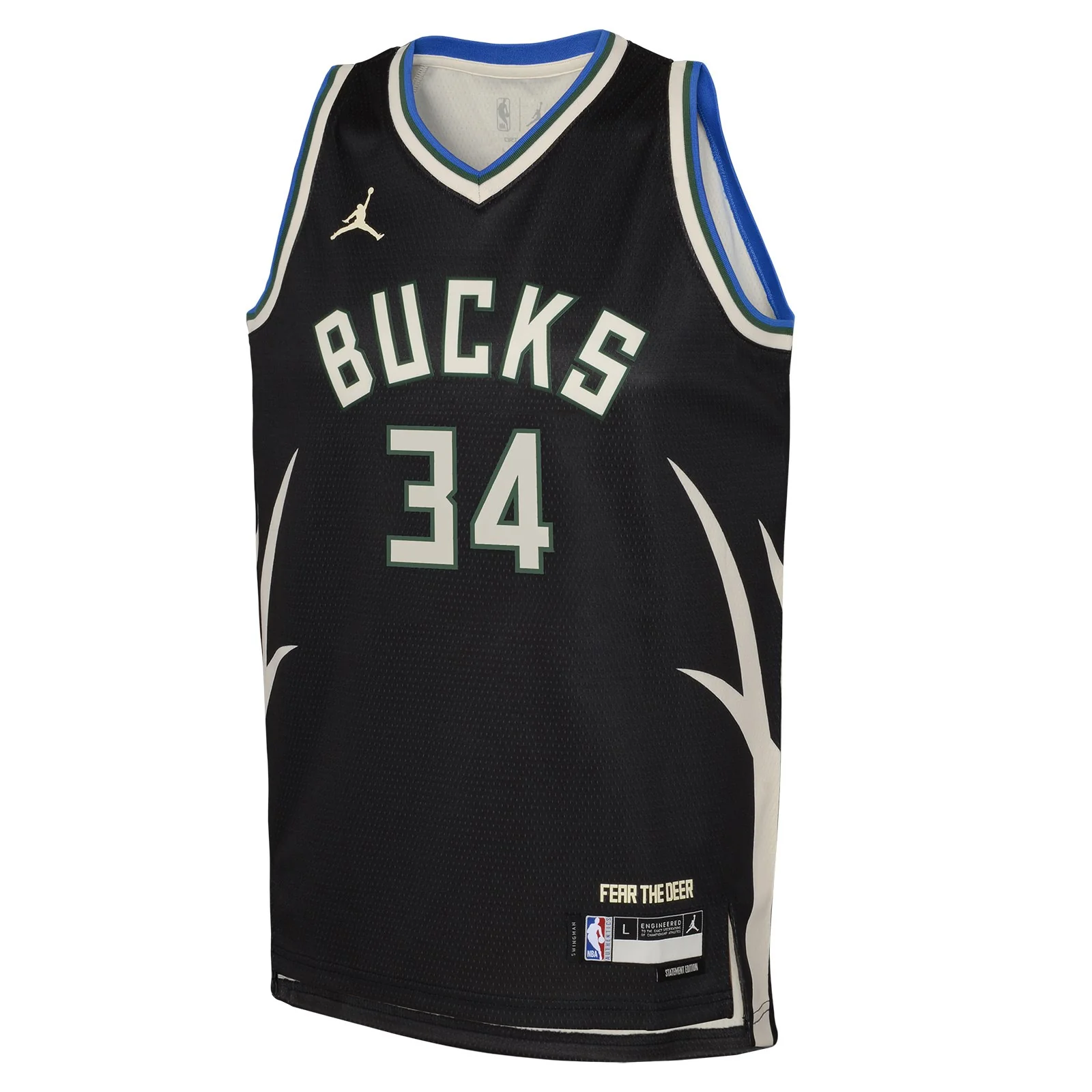 Nike Jordan Antetokounmpo #34 Bucks Statement Swingman NBA Kids Jersey