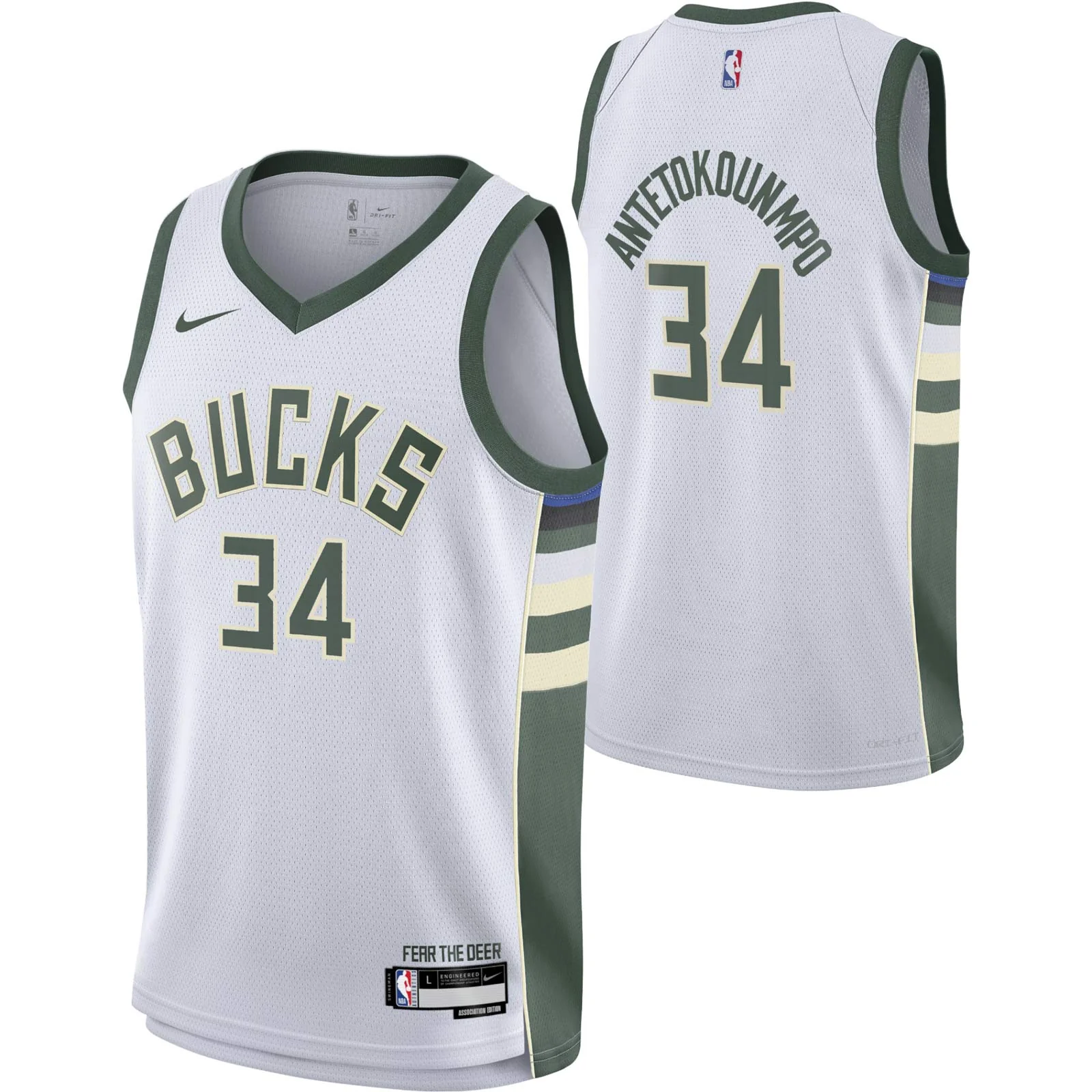 Nike Bucks Giannis 34 Association Kids Jersey - Image 3