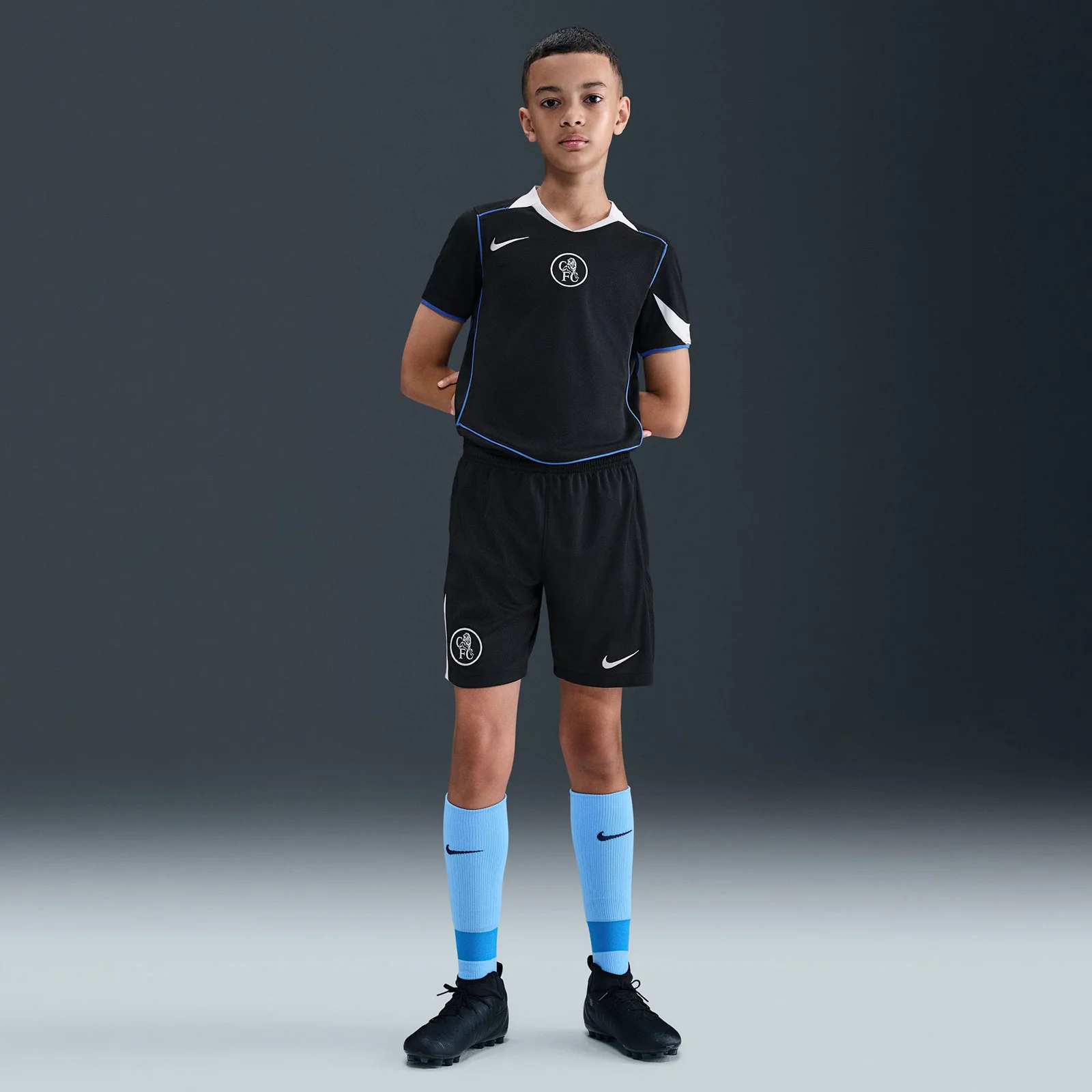 Nike Chelsea FC 2025/26 Stadium Third Kids Dri-FIT Total 90 Soccer Replica Shorts - Image 6