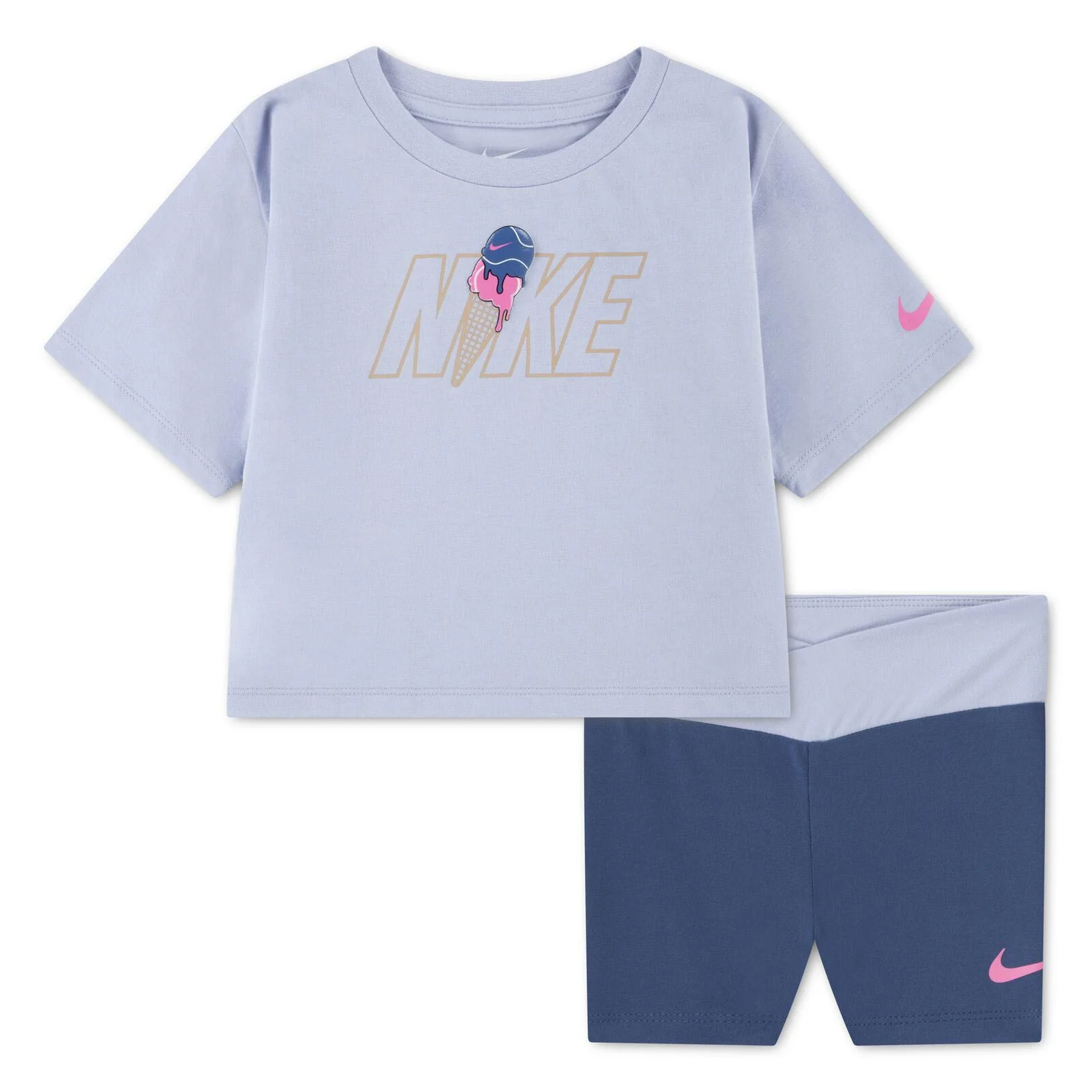 Nike Girls Junior T-Shirt &amp; Bike Shorts Set